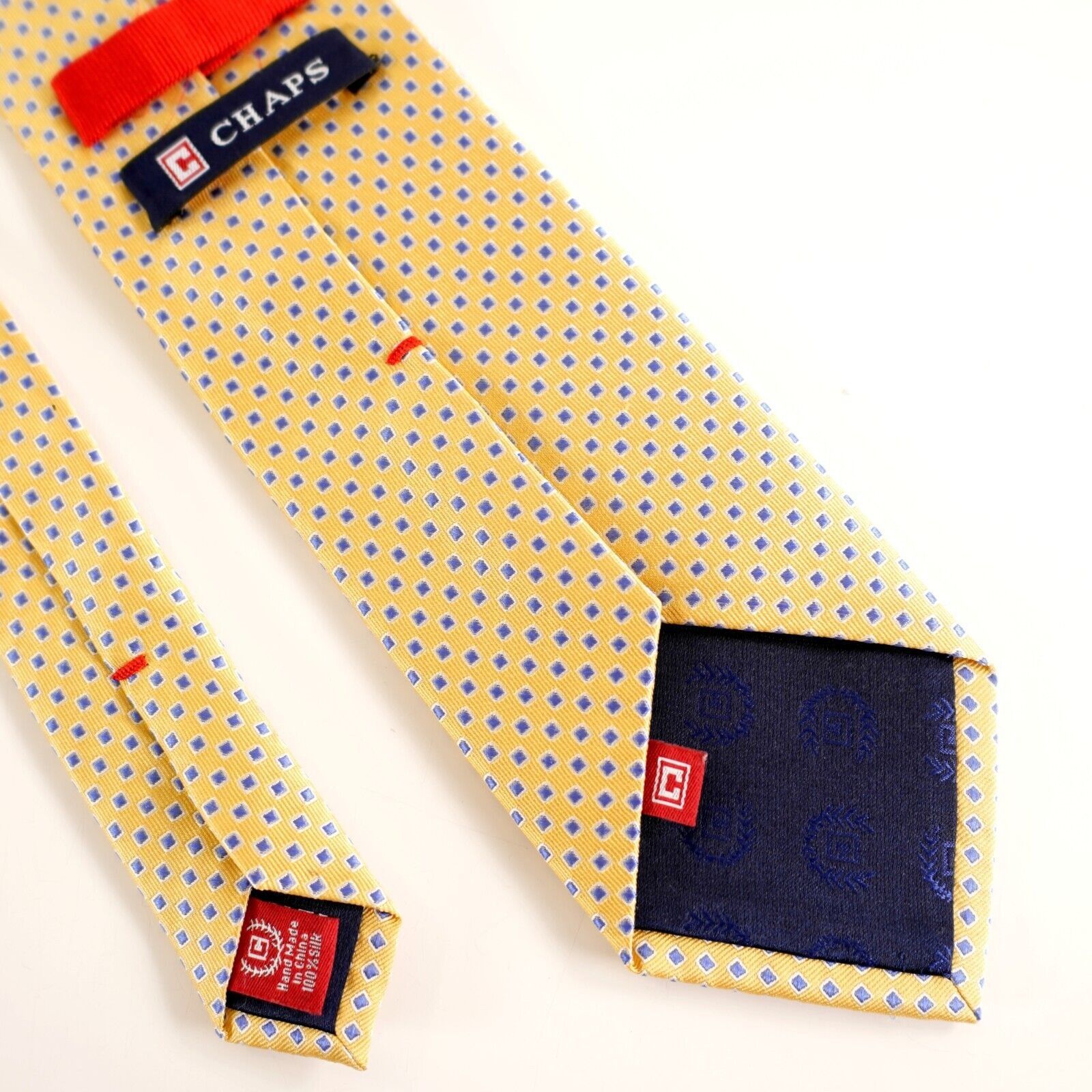 Chaps Chaps Yellow Blue Geometric Woven Silk Tie Size ONE SIZE - 7 Thumbnail