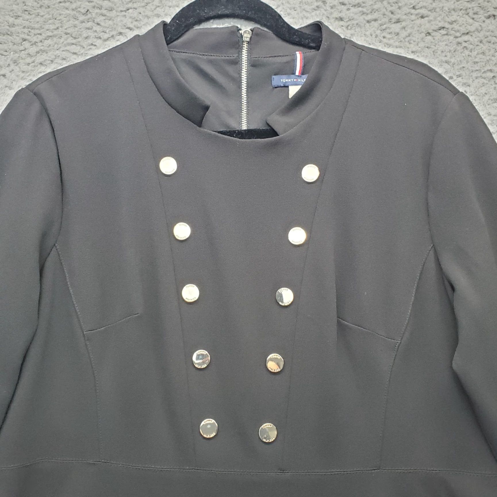 Tommy Hilfiger Tommy Hilfiger Shift Dress Womens 16 Black Crew Neck Button Detail Back Zip Shirt Womens Size 16 Black Casual Dress 90s? Size XXL / US 16-18 / IT 52-54 - 8 Thumbnail