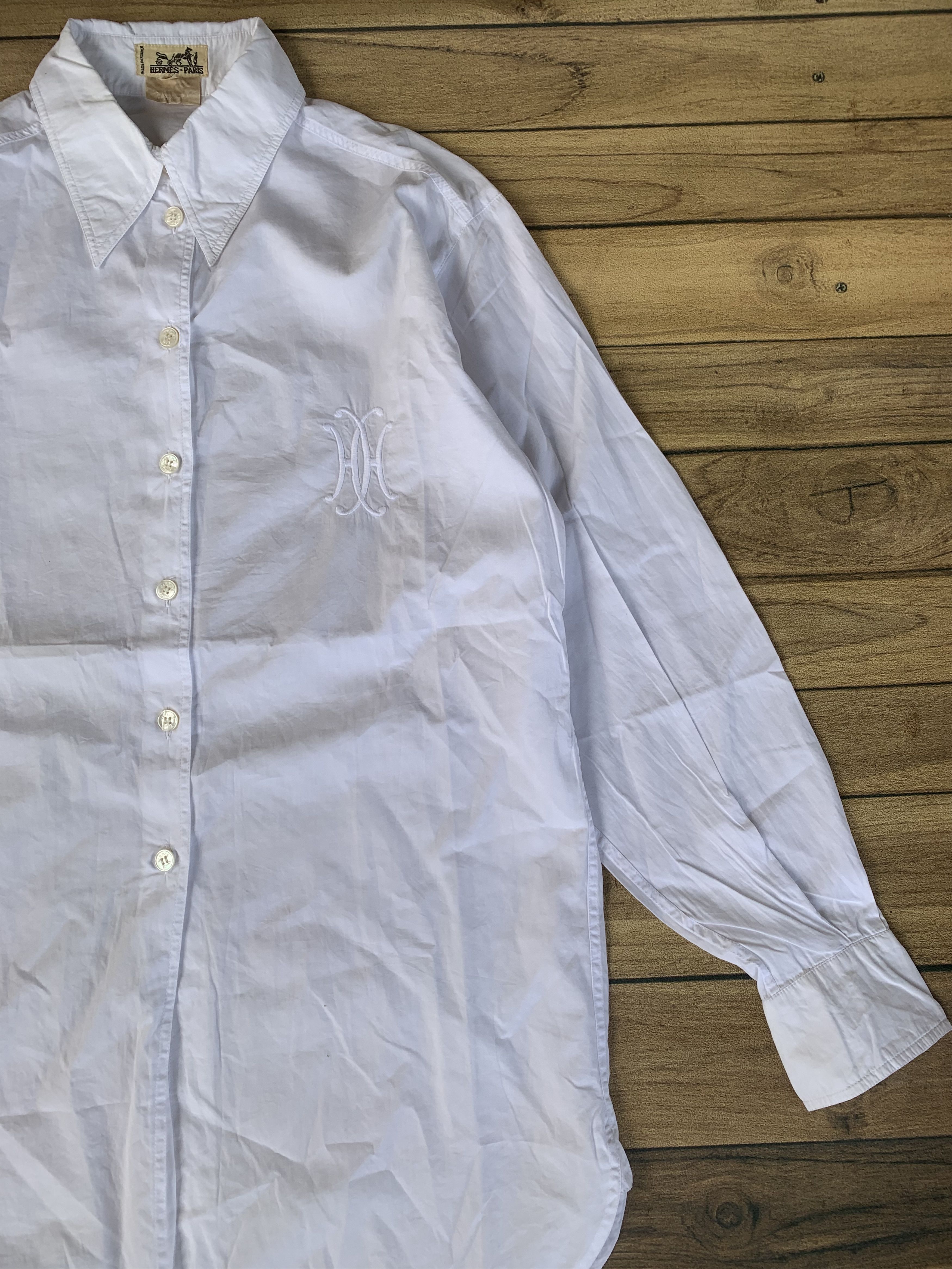 Hermes Hermes H H embroidery logo long button shirt Size XXS / US 00 / IT 34 - 4 Thumbnail