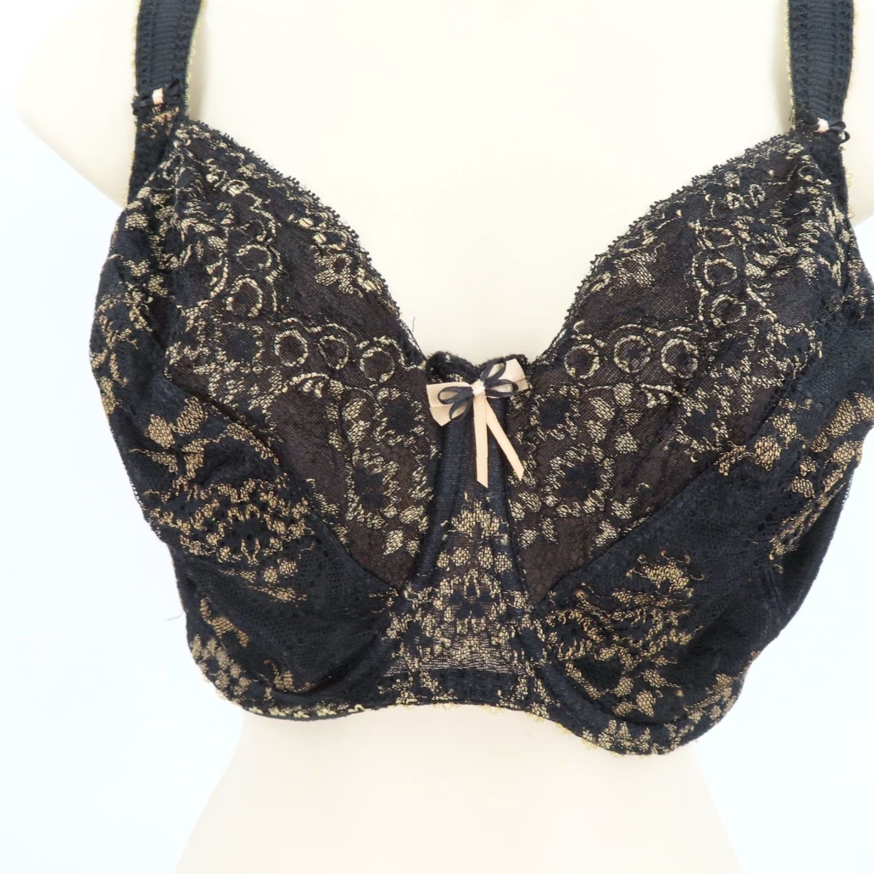 Vintage Fantasie Bra 32HH Black Floral Underwired Bow Style FL2411BLK Bra Women HH Flower T-Shirt 32 Black Womens Size ONE SIZE - 3 Thumbnail