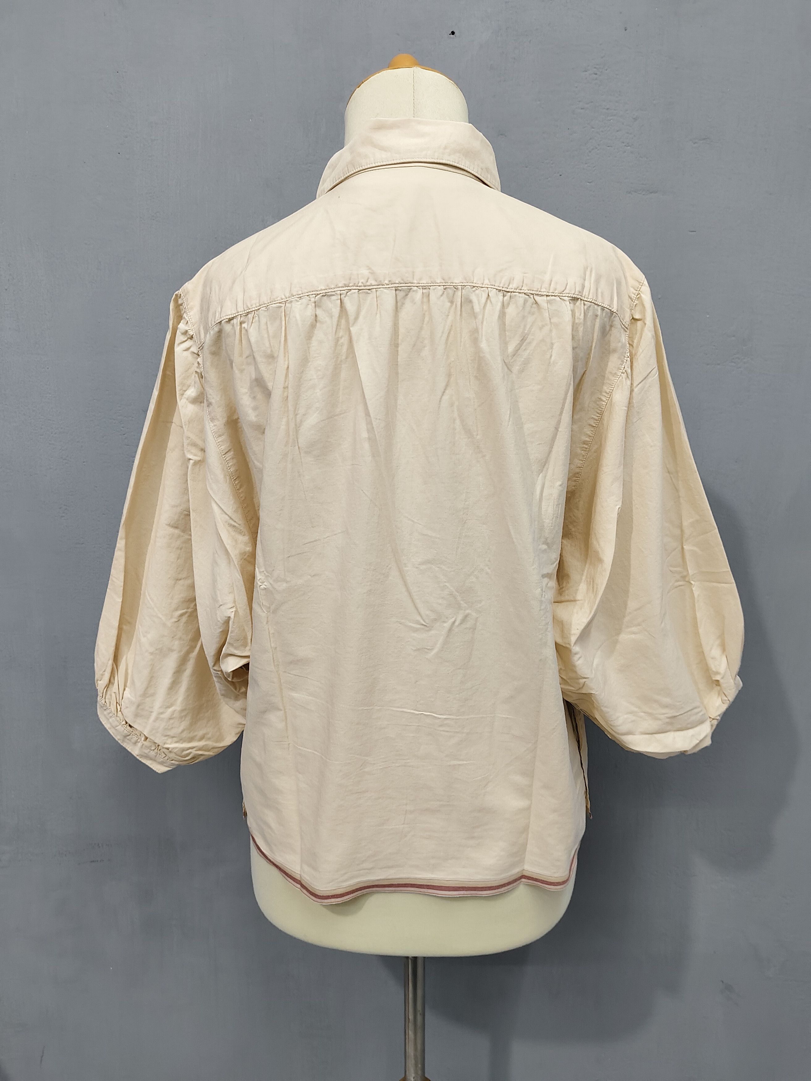 Tsumori Chisato 2000s Tsumori chisato- Deep V Placket Puff Sleeve Cropped Size L / US 10 / IT 46 - 5 Thumbnail