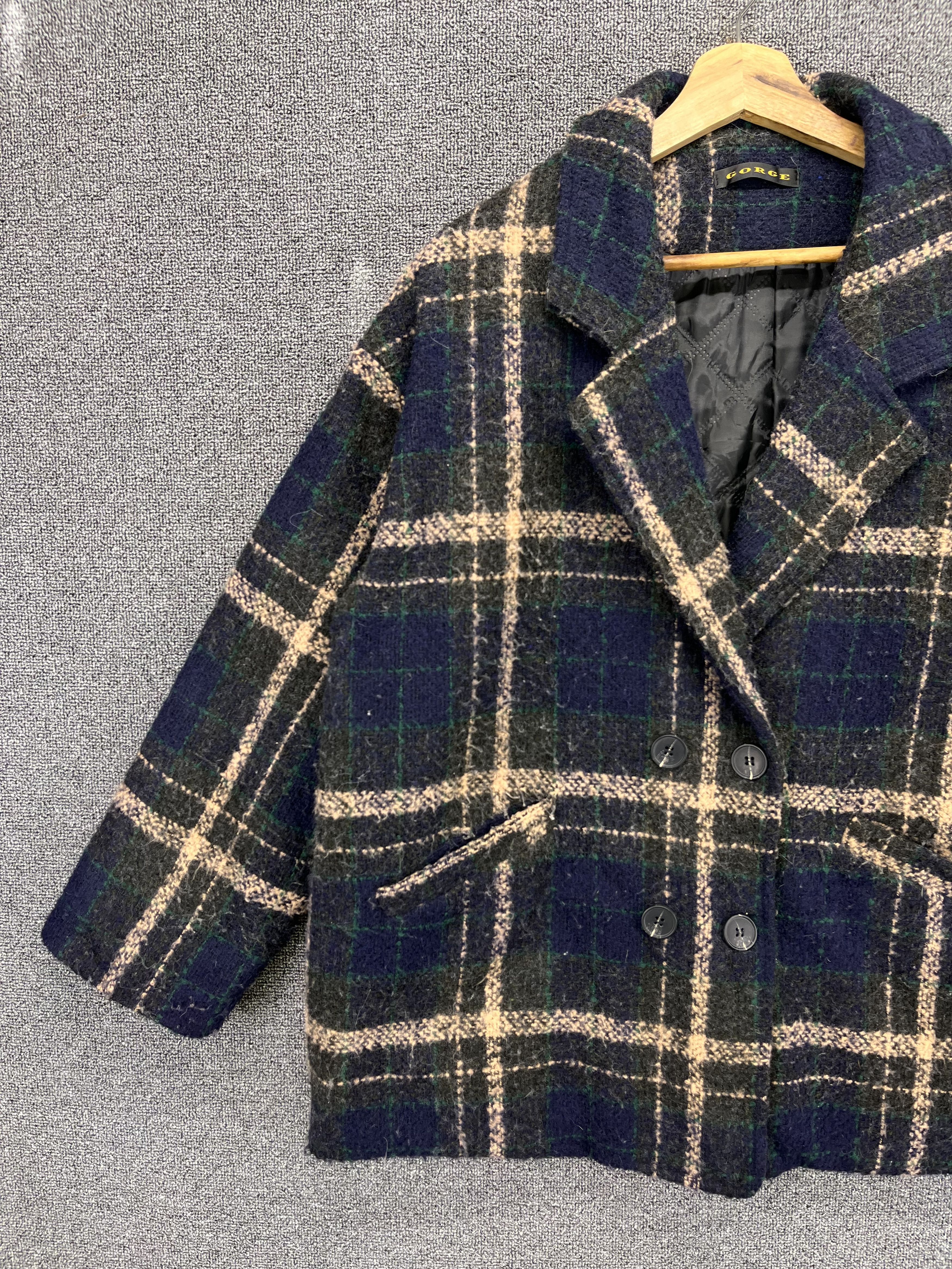 George Vintage George Shadow Plaid Button Up Jacket Size M / US 6-8 / IT 42-44 - 3 Thumbnail