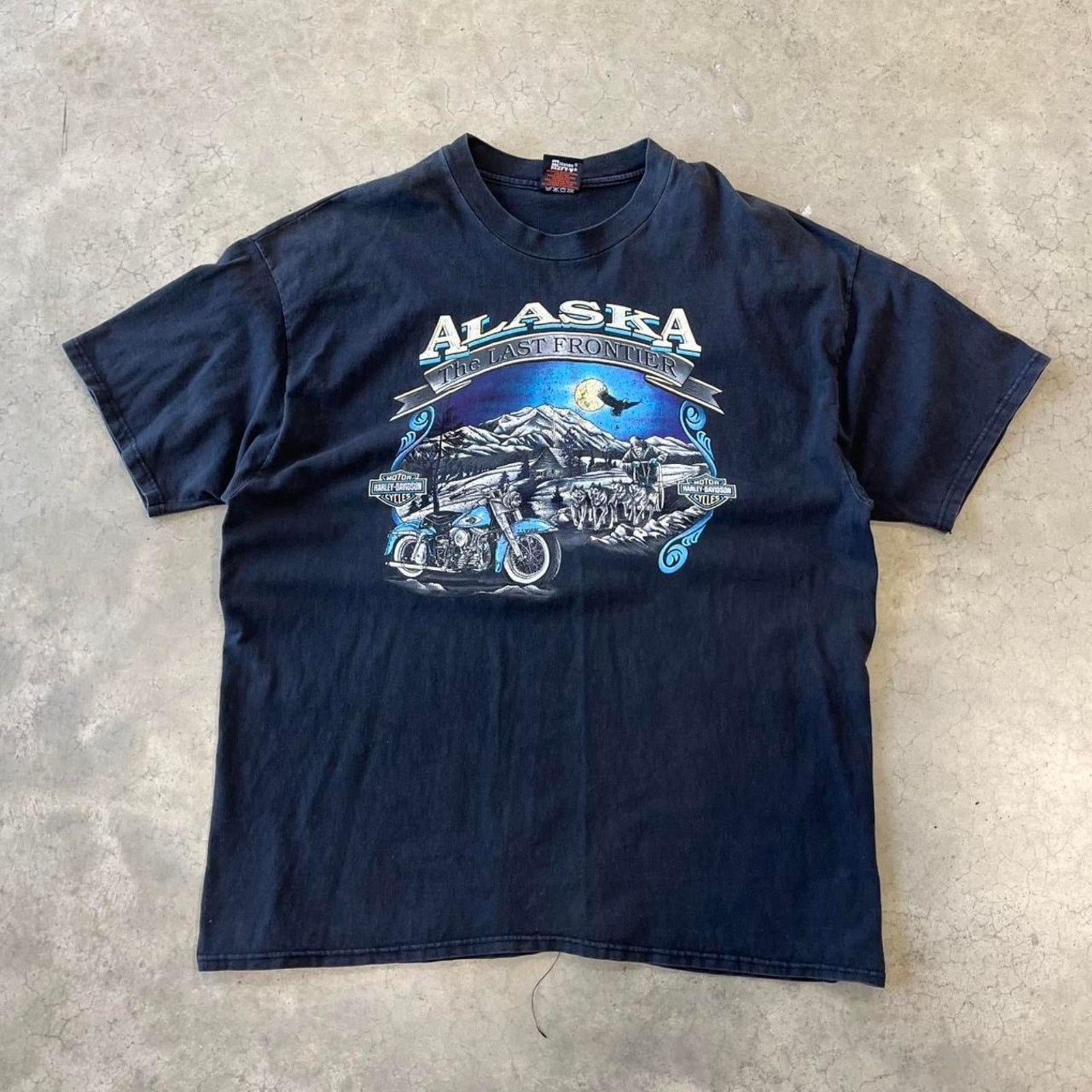 Harley Davidson Vintage 1990s alaska harley graphic tee Size US XL / EU 56 / 4 - 1 Thumbnail
