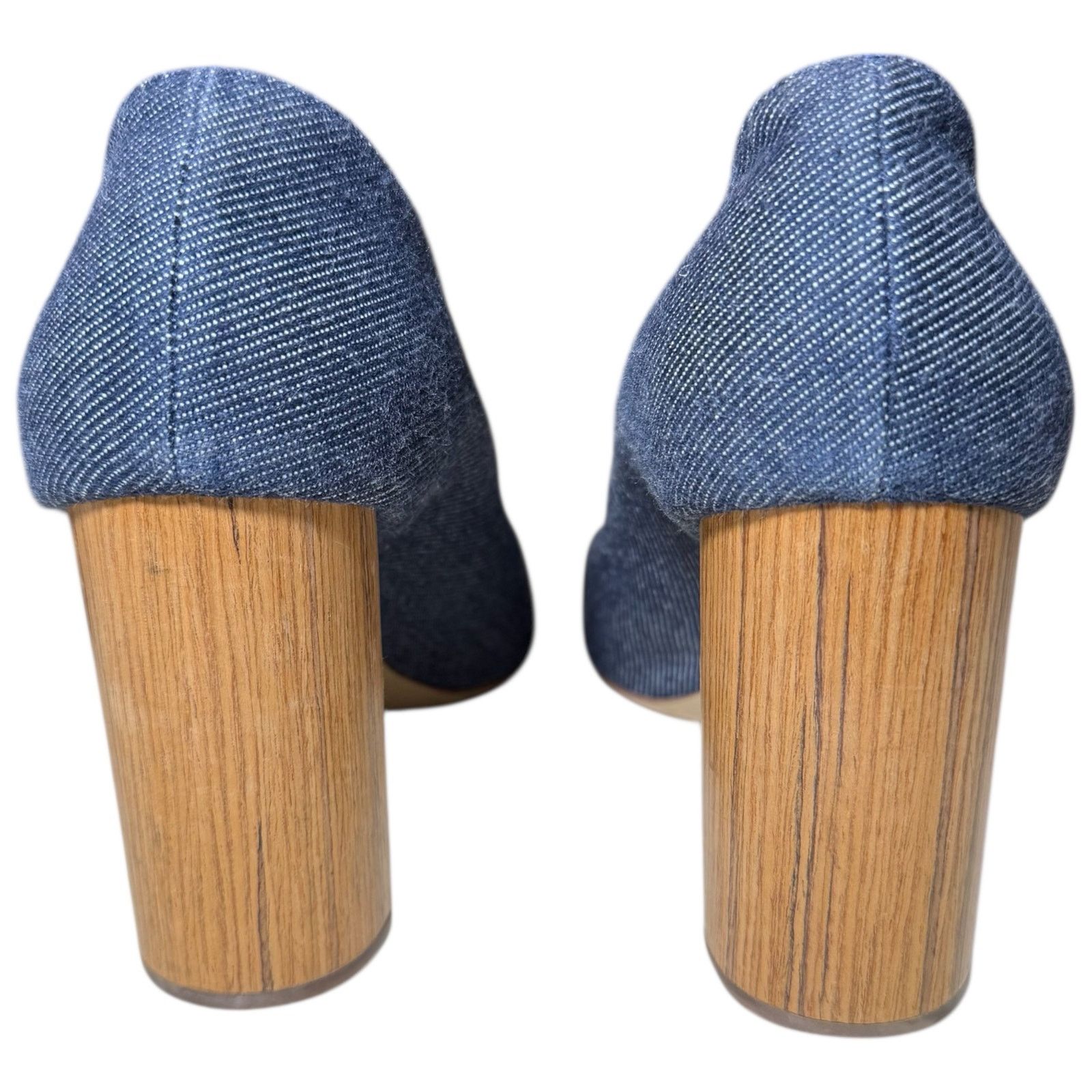 M.Gemi M. Gemi Lustro Denim Pumps Wood Grain Block Heel Size 38.5 Size US 8 / IT 38 - 3 Thumbnail
