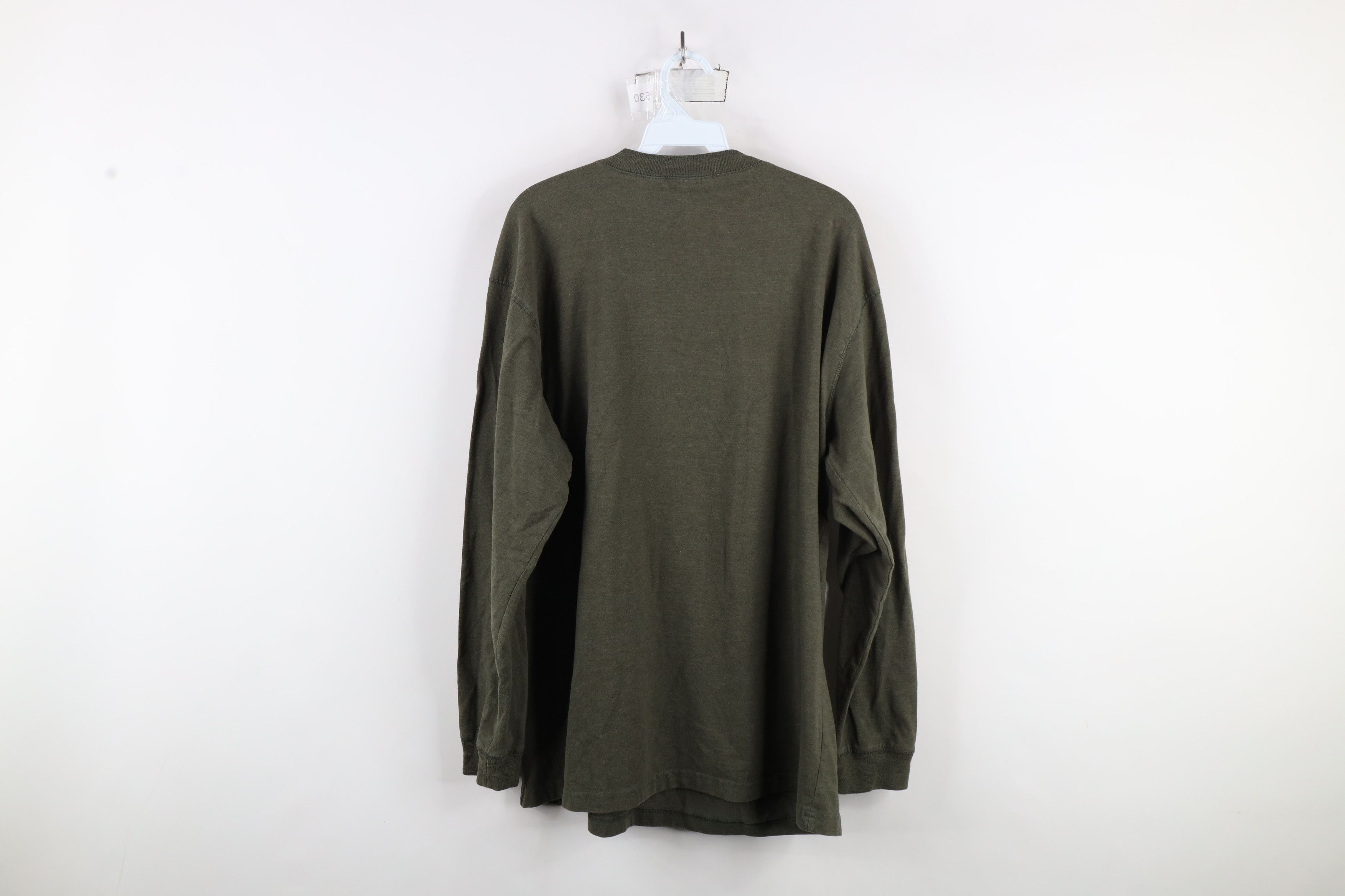 Vintage Vintage 90s Streetwear Long Sleeve Henley T-Shirt Green Size US L / EU 52-54 / 3 - 7 Thumbnail