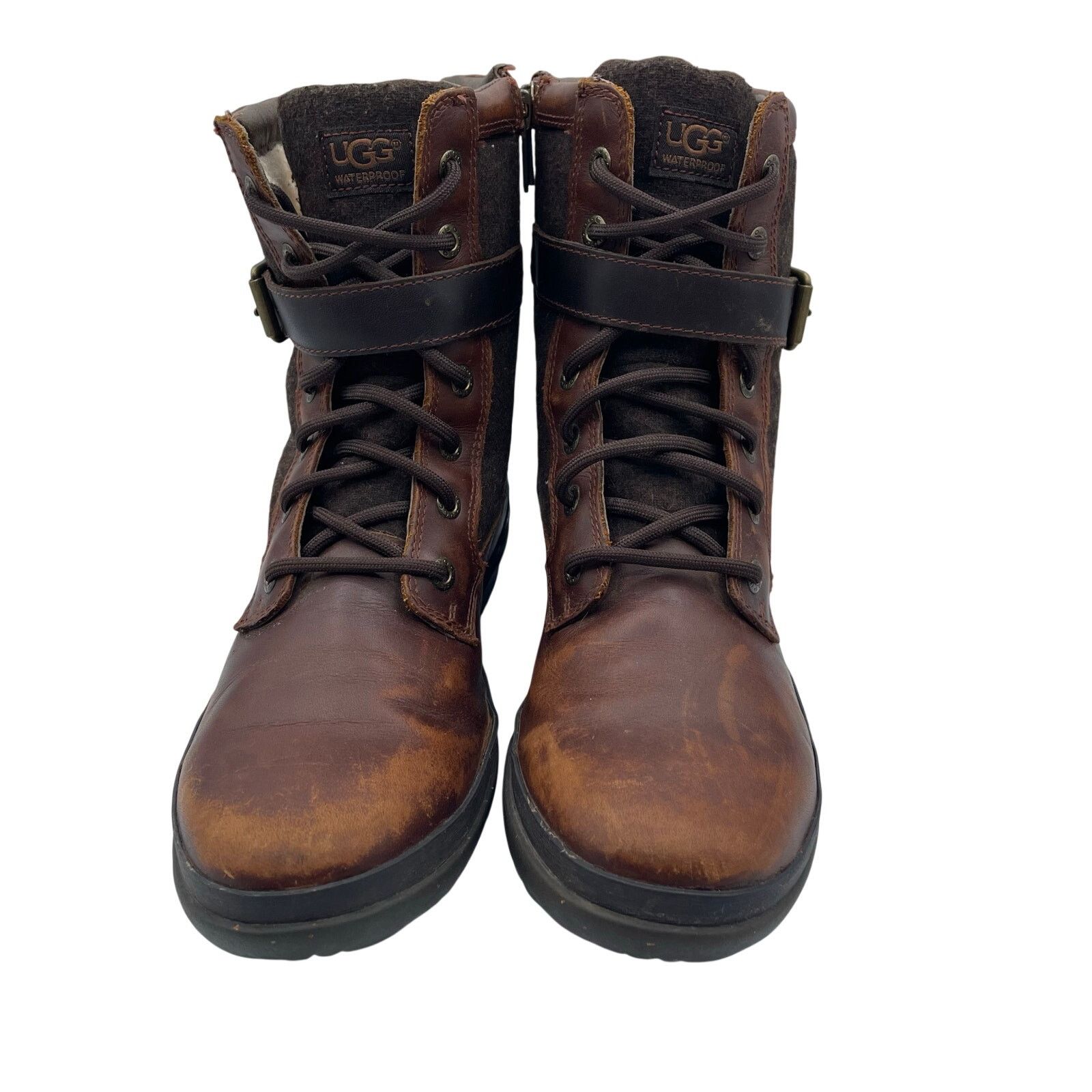 Ugg Ugg Kesey Waterproof Insulated Boots Brown Leather Womens 7 Size US 7 / IT 37 - 3 Thumbnail