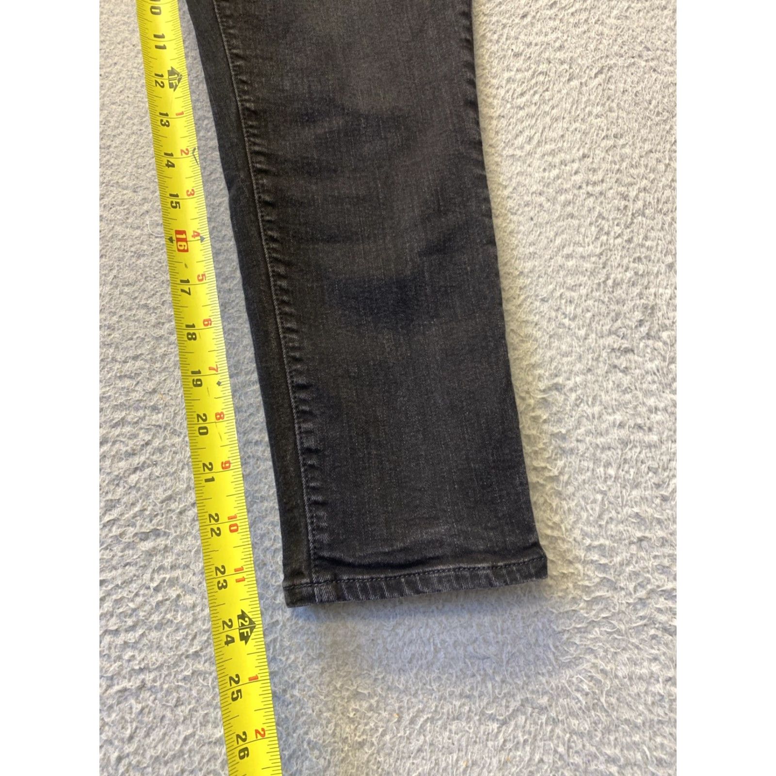 Loft LOFT Women's Jeans Slim High Rise Skinny 14 / 32 Black Denim Button 24 Inseam Stretch Curvy Regular 16328 Size 24" / US 00 / IT 34 - 6 Thumbnail
