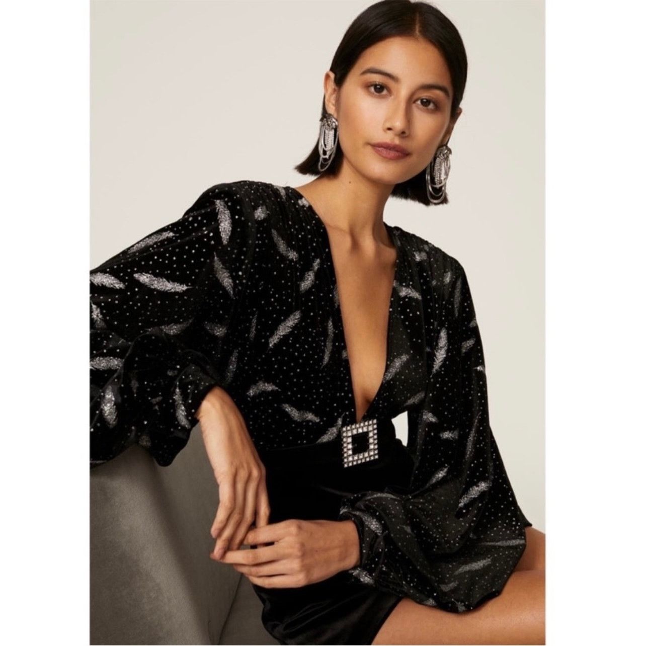 Bronx and Banco Bronx and Banco Maria Velvet Romper black size 6 C3 Size 28" / US 6 / IT 42 - 2 Thumbnail