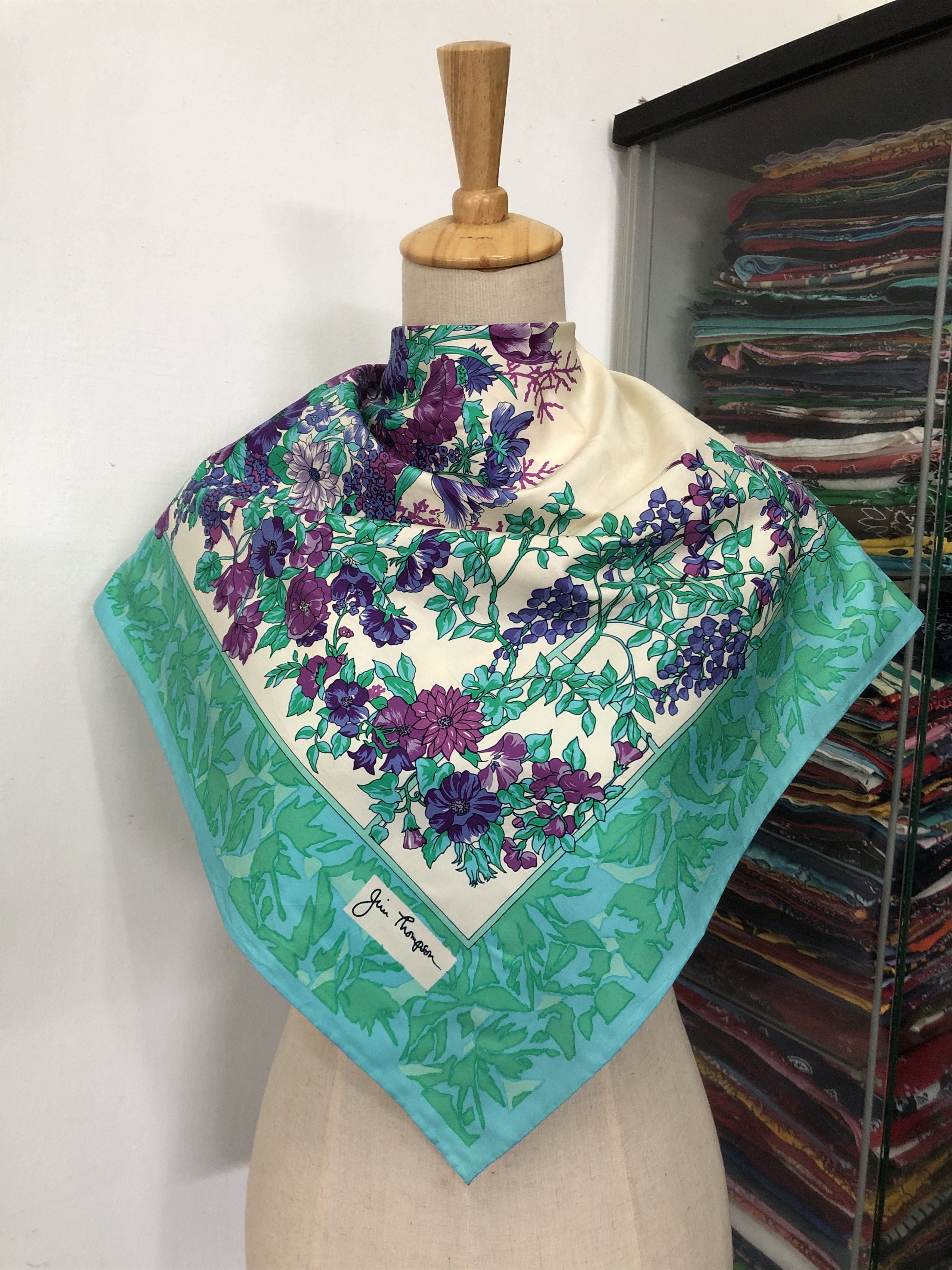 Jim Thompson × Vintage Vintage Jim Thompson Silk Scarf Size ONE SIZE - 1 Thumbnail
