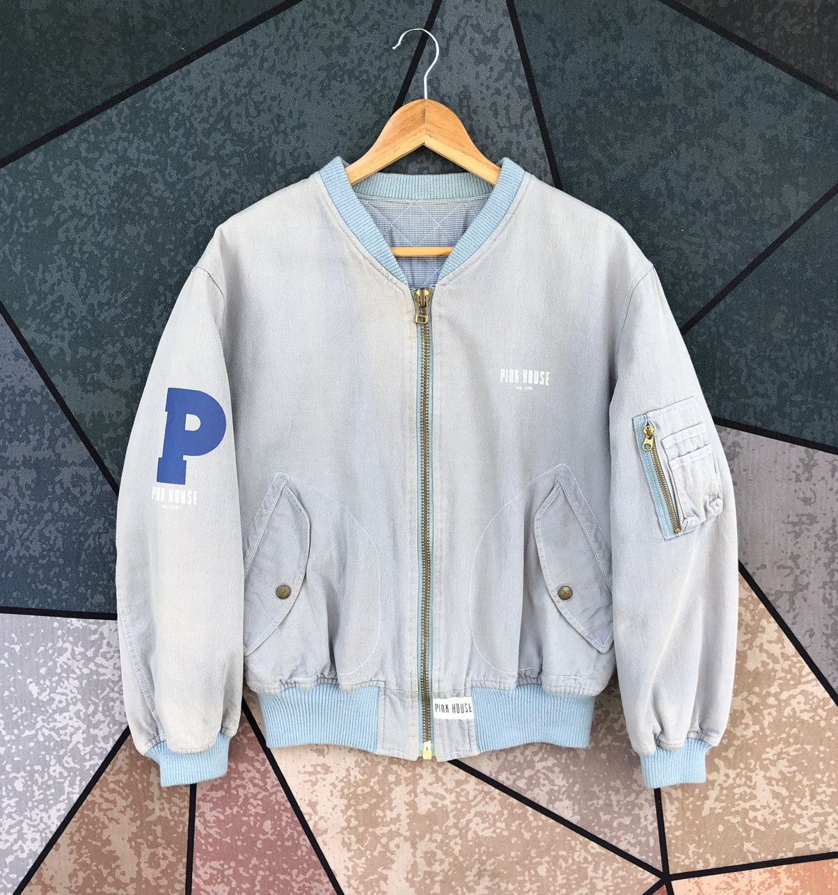 Pink House Vintage Pink House Sun Faded Bomber Jacket Size US M / EU 48-50 / 2 - 3 Thumbnail