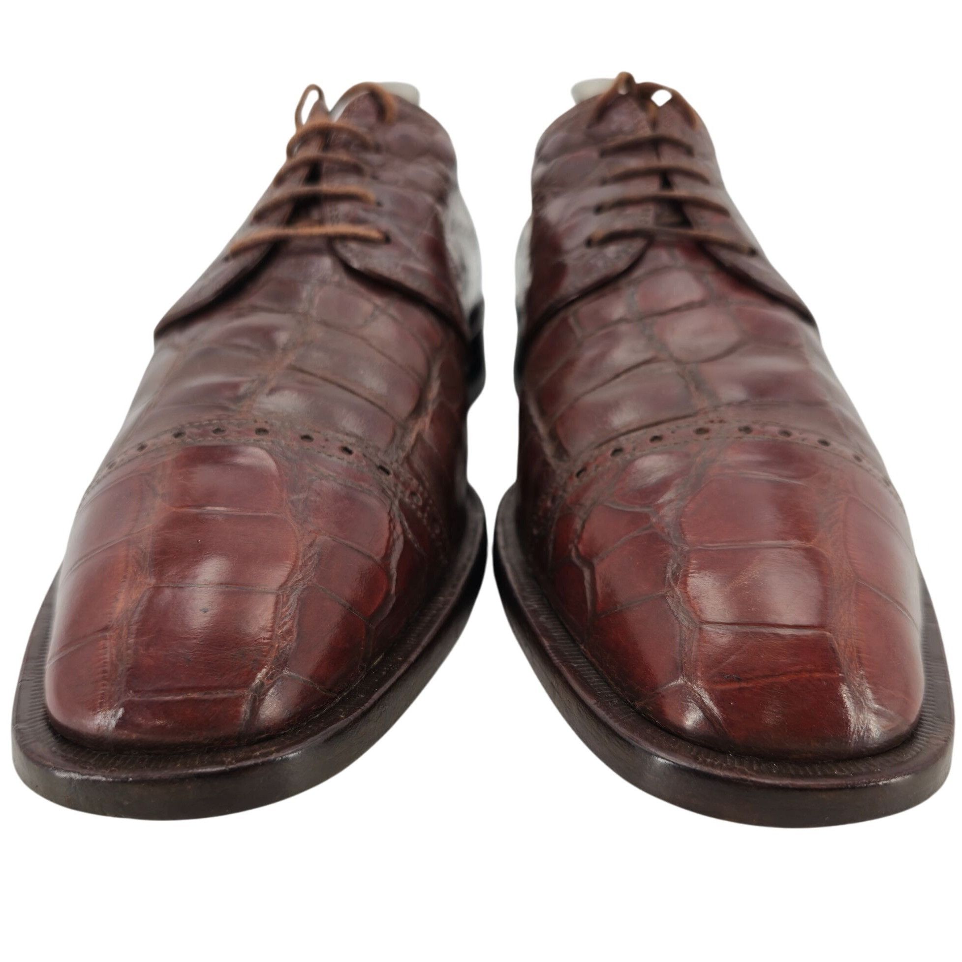 Mauri Mauri Italy Vintage Exotic Brown Alligator Dress Shoes Men 1 Size US 11 / EU 44 - 7 Thumbnail
