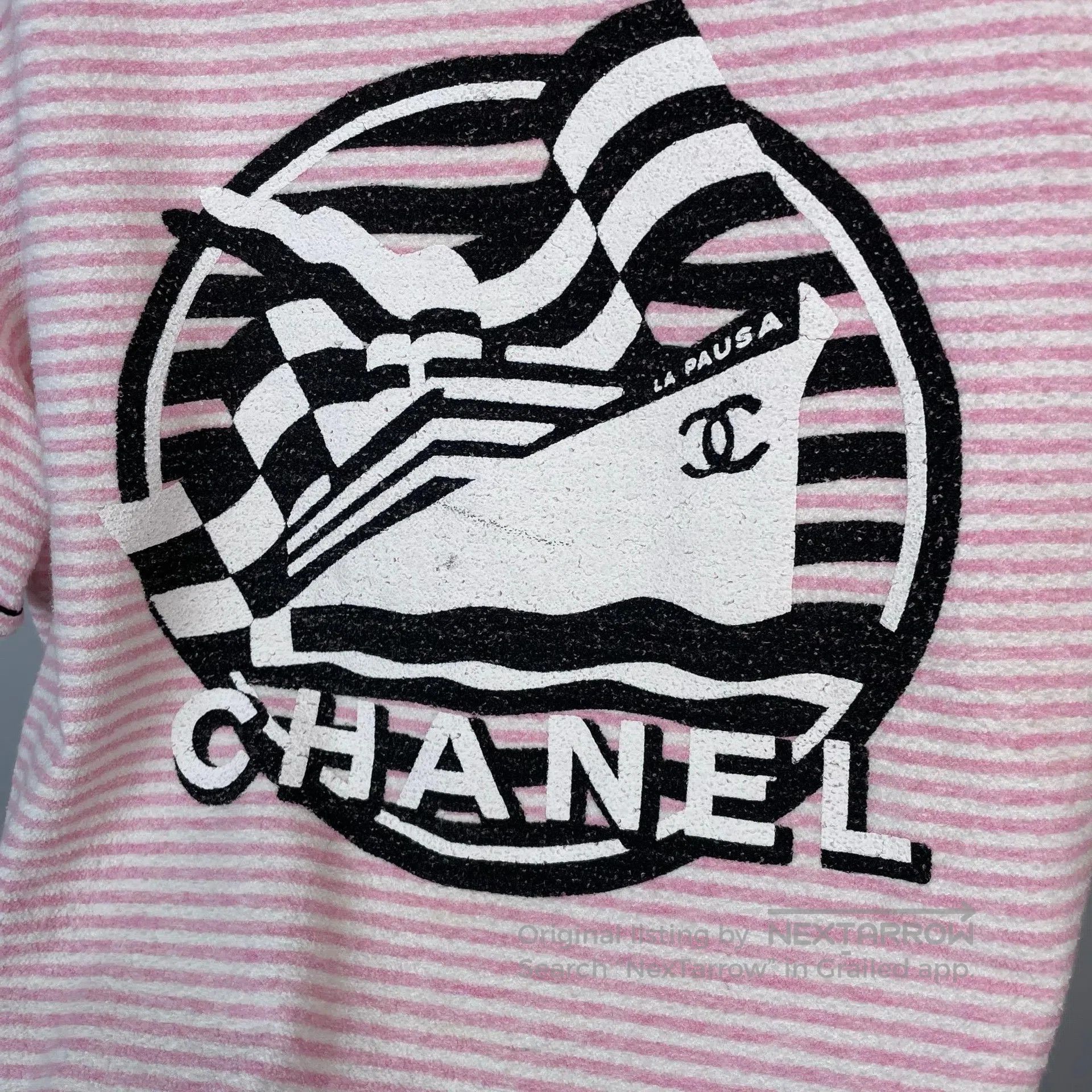 Chanel Chanel Pink Striped T-Shirt| Size XS / US 0-2 / IT 36-38 - 3 Thumbnail