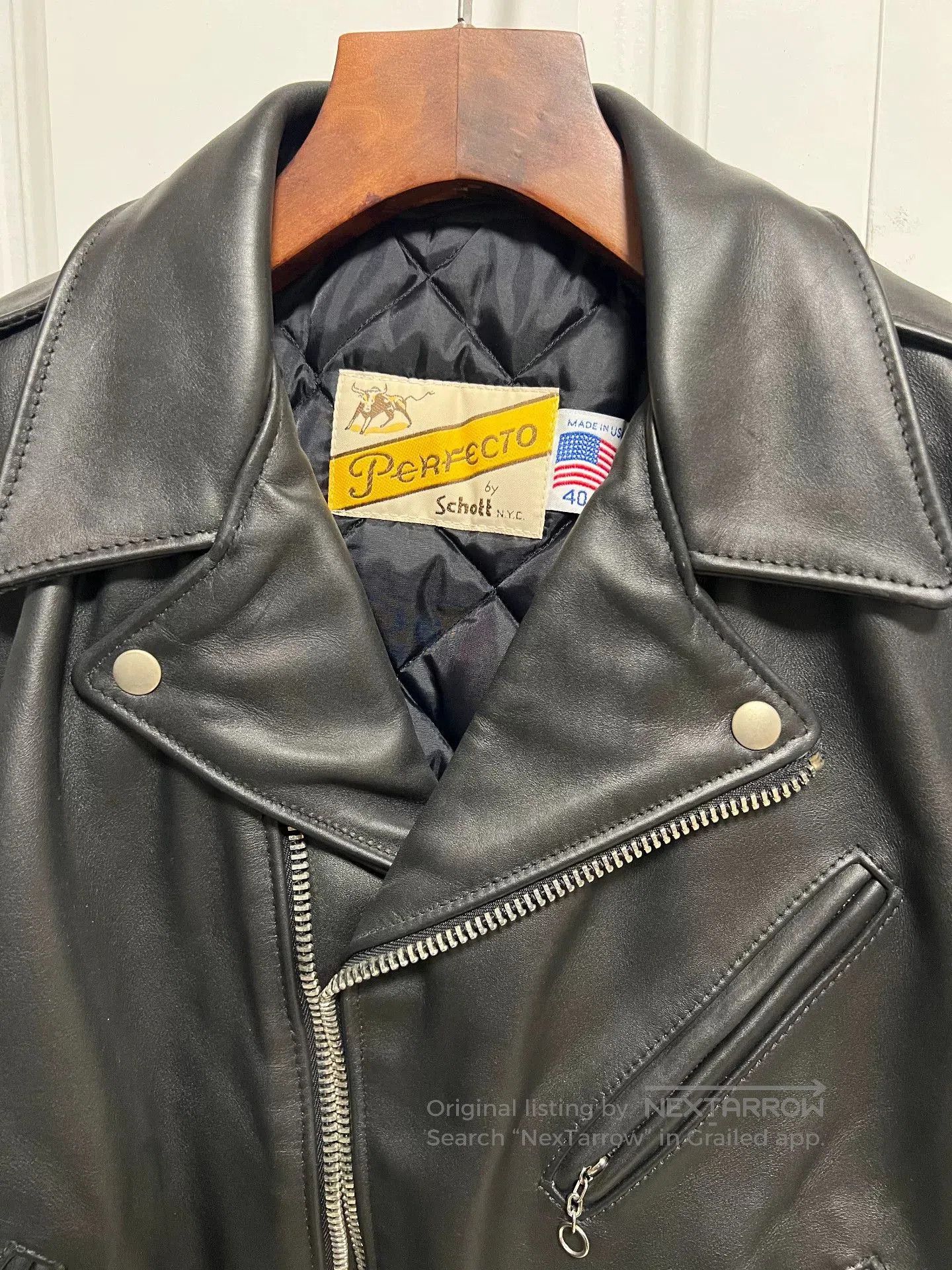 Schott Schott NYC 613 Leather Biker Jacket. Size US XXS / EU 40 - 2 Thumbnail