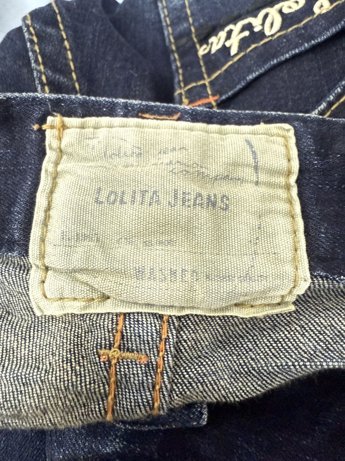 Japanese Brand × Tornado Mart Lolita Japan Claw Mark Leather Trimmed Pocket Flare Jeans Size US 29 - 18 Thumbnail