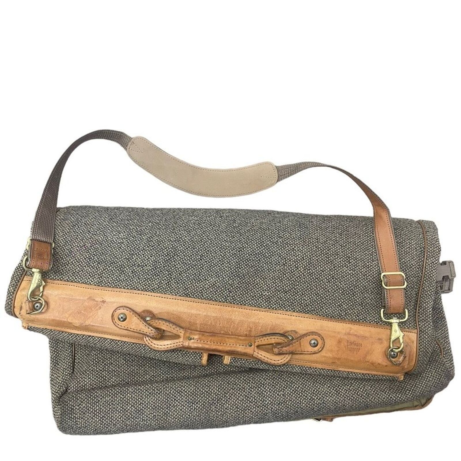 Hartmann Vtg Hartmann Leather Tweed Hanging Garment Travel Bag Size ONE SIZE - 4 Thumbnail