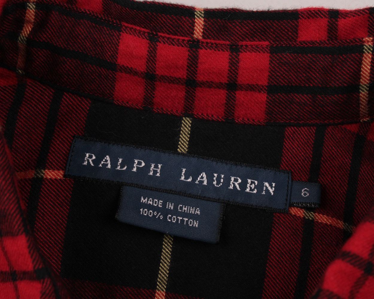 Designer × Ralph Lauren RALPH LAUREN Ruffle Red Black Plaid Long Sleeve Shirt Top Size S / US 4 / IT 40 - 15 Thumbnail