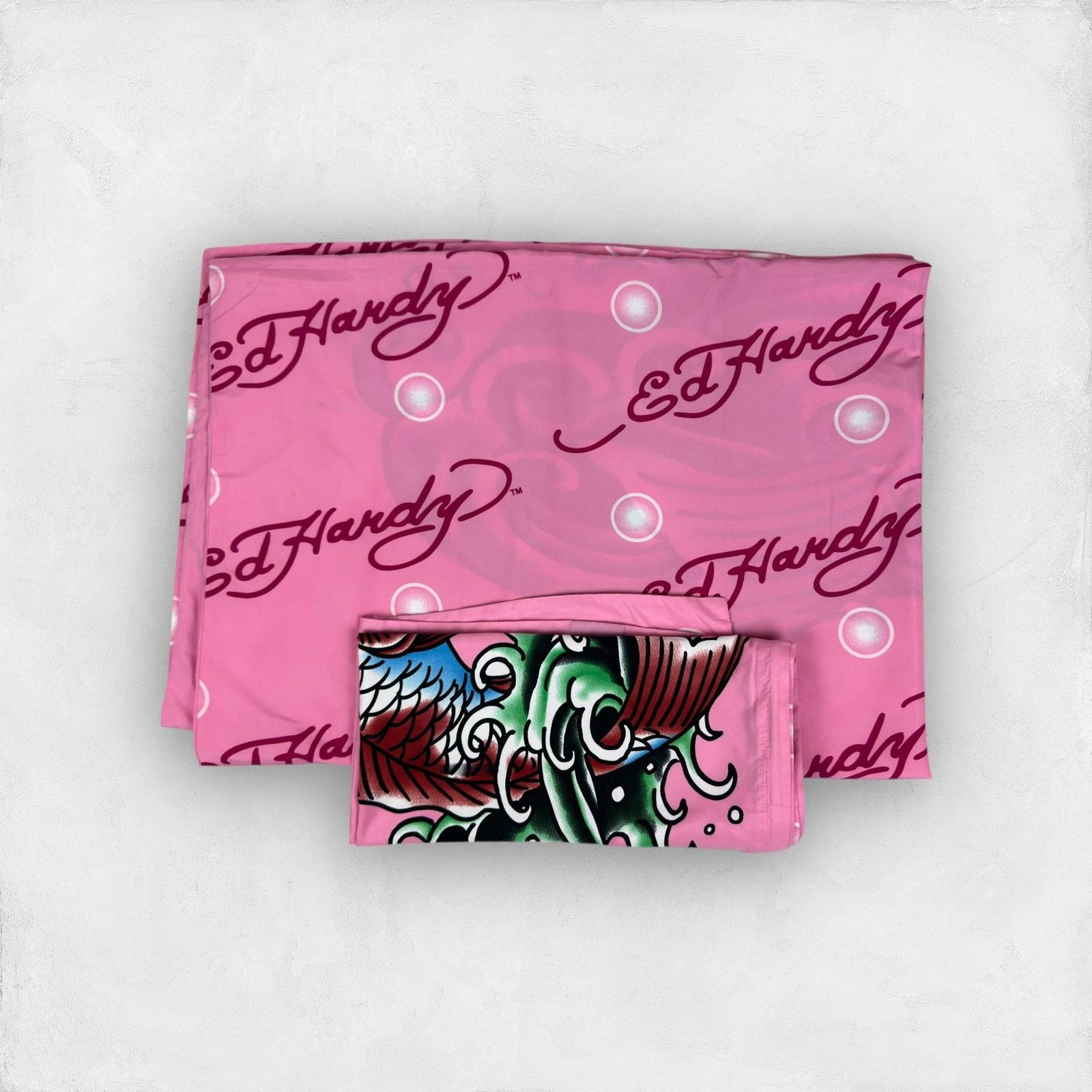Ed Hardy × Japanese Brand Ed Hardy By Christian Audigier Pink Quilt & Pillow Cover Set Size ONE SIZE - 1 Thumbnail