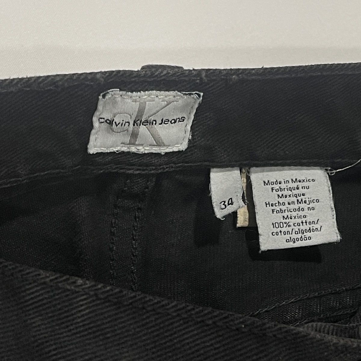Calvin Klein vintage calvin klein faded black denim jeans Size US 34 / EU 50 - 3 Thumbnail