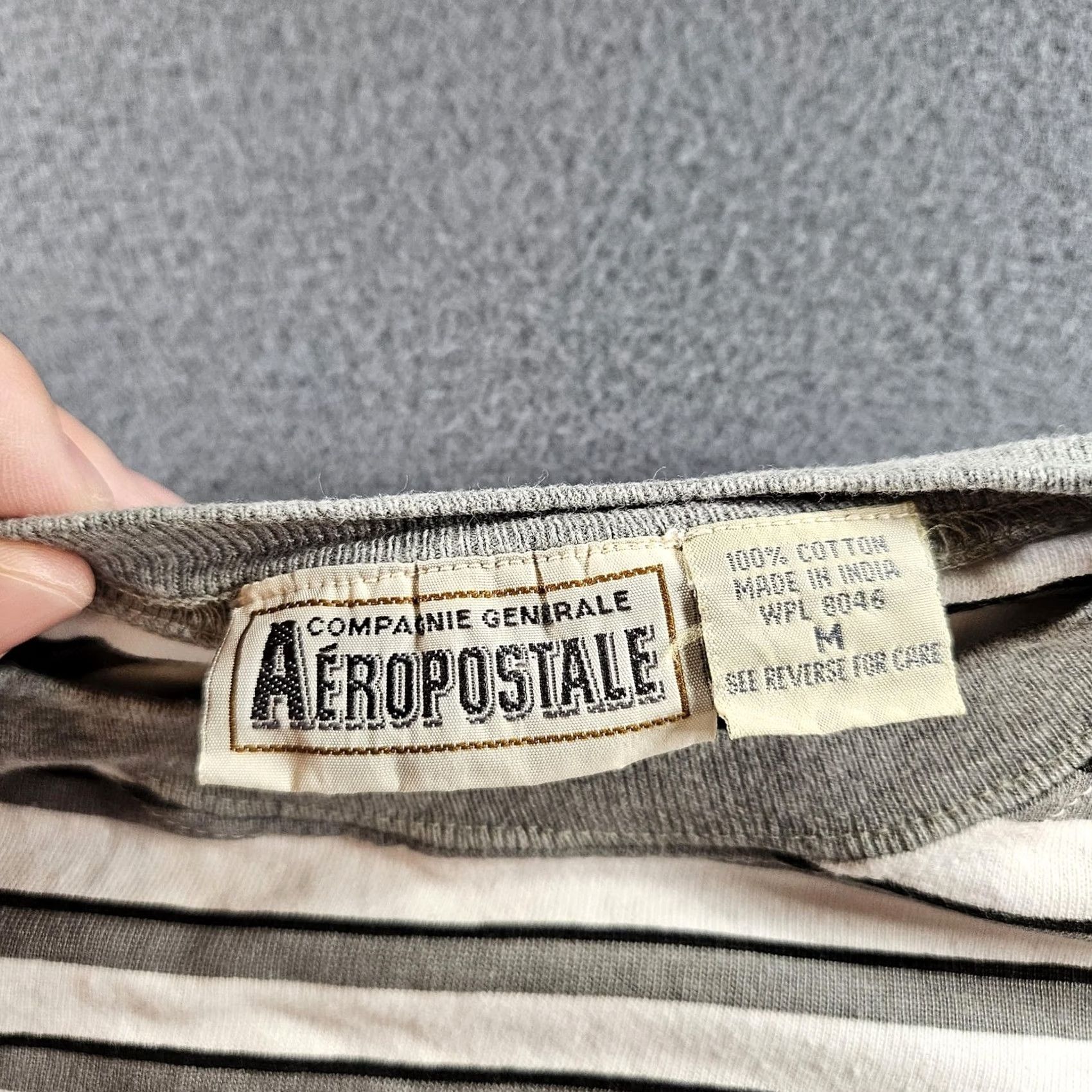 Aeropostale VINTAGE Aeropostale Shirt Mens M Gray Black Striped Crew Neck Short Sleeve Tee 90s Sportswear Size US M / EU 48-50 / 2 - 4 Thumbnail