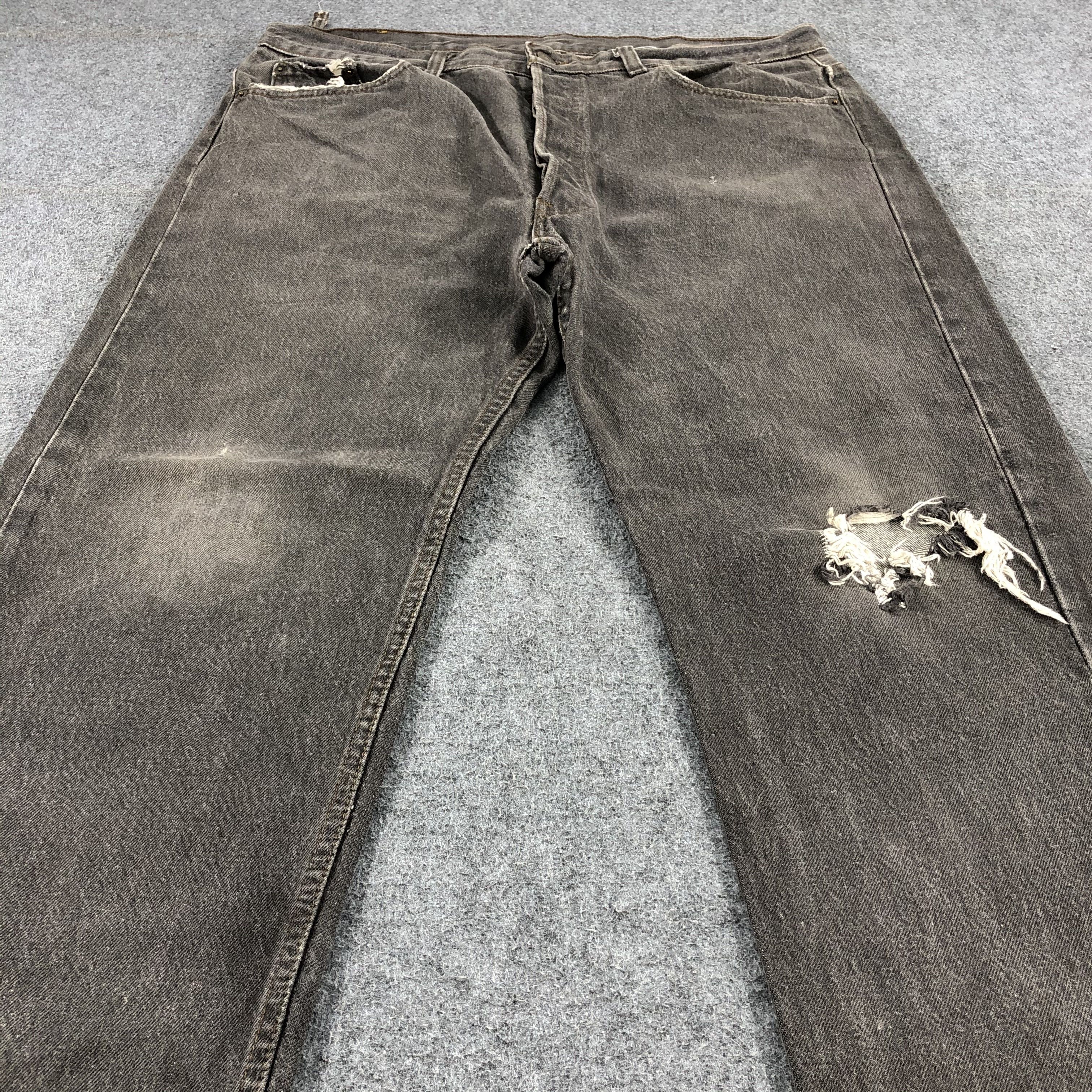 Levi's 90s Vintage Distress Levis 501 Jeans-JM1643 Size US 38 / EU 54 - 3 Thumbnail