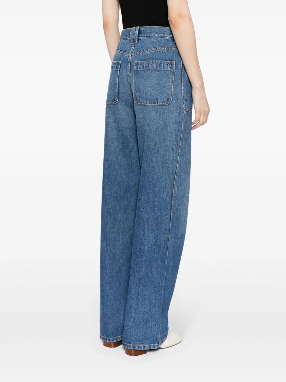 Tory Burch o1s22i1n1024 High-Waisted Cargo Style Jeans in Blue Size 26" / US 2 / IT 38 - 4 Thumbnail