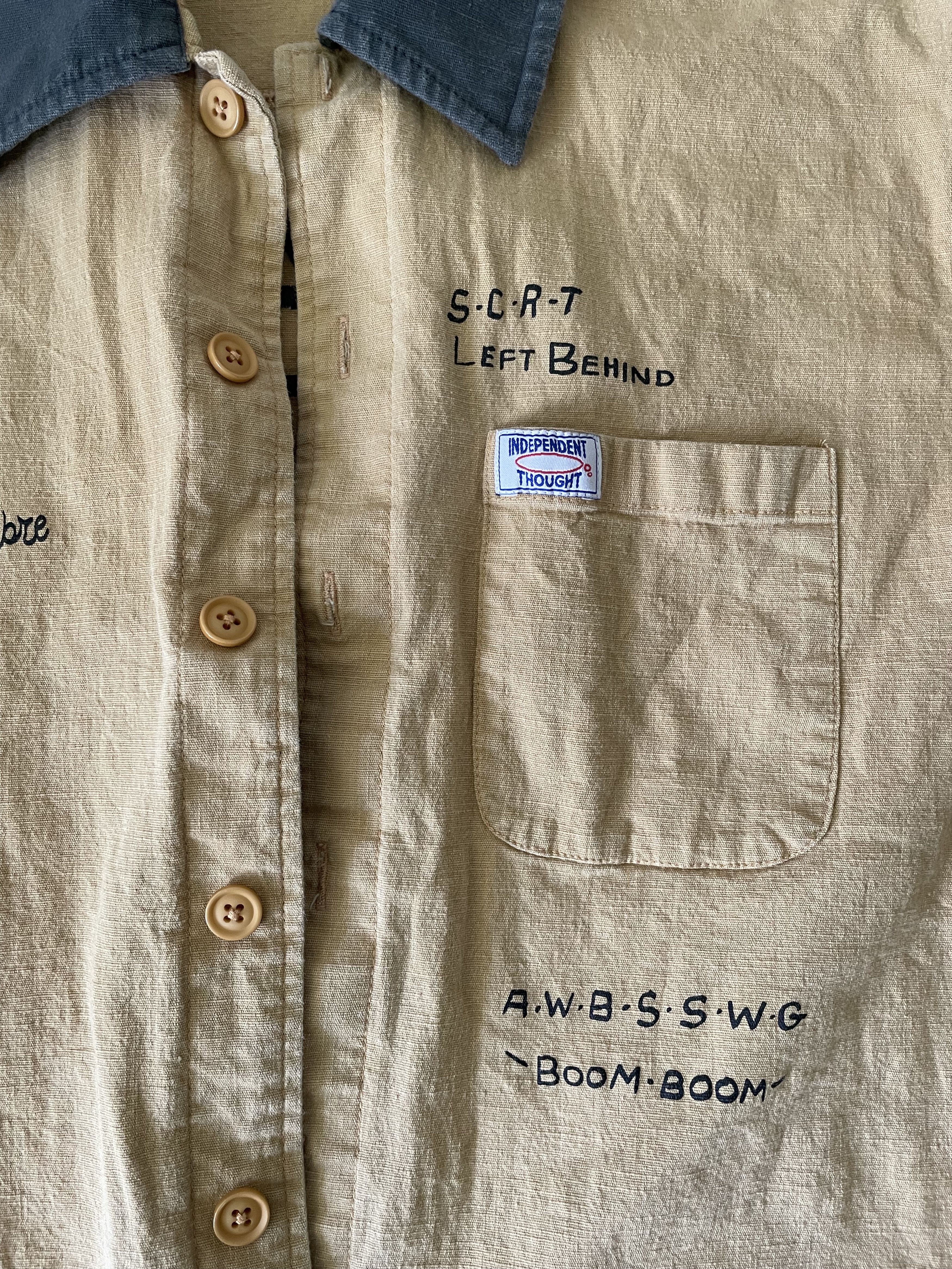 SCRT SCRT 'Danse Macabre' Tan Button-Up Bowling Shirt Size US M / EU 48-50 / 2 - 3 Thumbnail