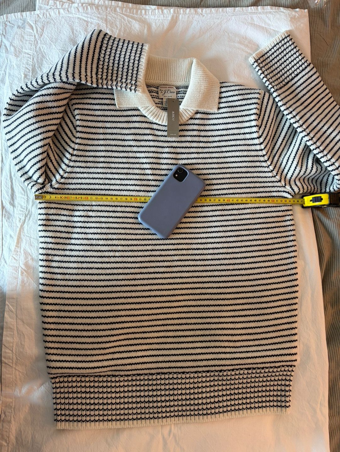 J.Crew rugged merino wool-blend collared sweater in stripe Size US L / EU 52-54 / 3 - 4 Thumbnail