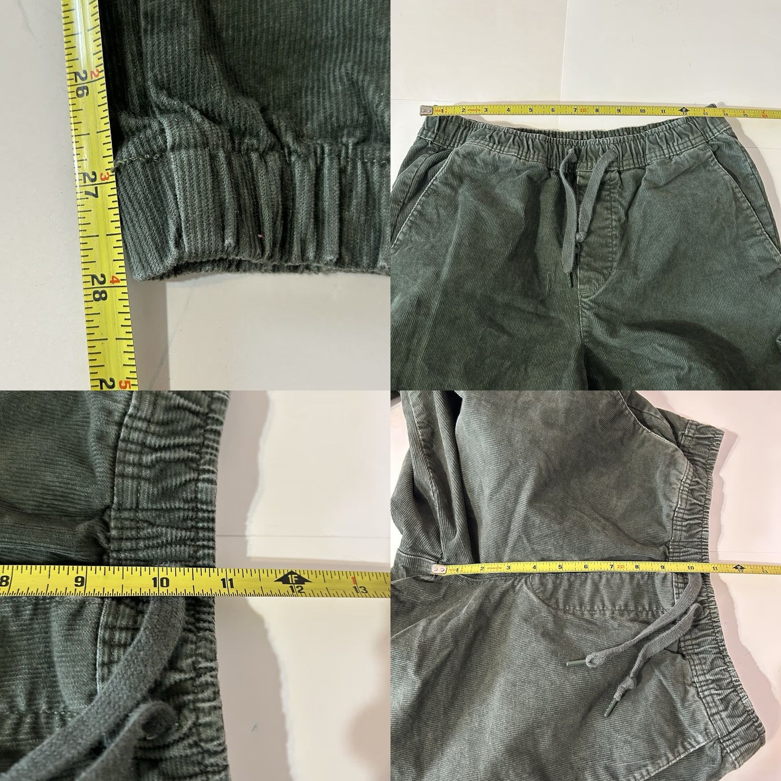 Gap Gap Corduroy Pants Women Small Green Drawstring Elastic Waist Pockets Modern 28in Inseam Size 28" / US 6 / IT 42 - 8 Thumbnail