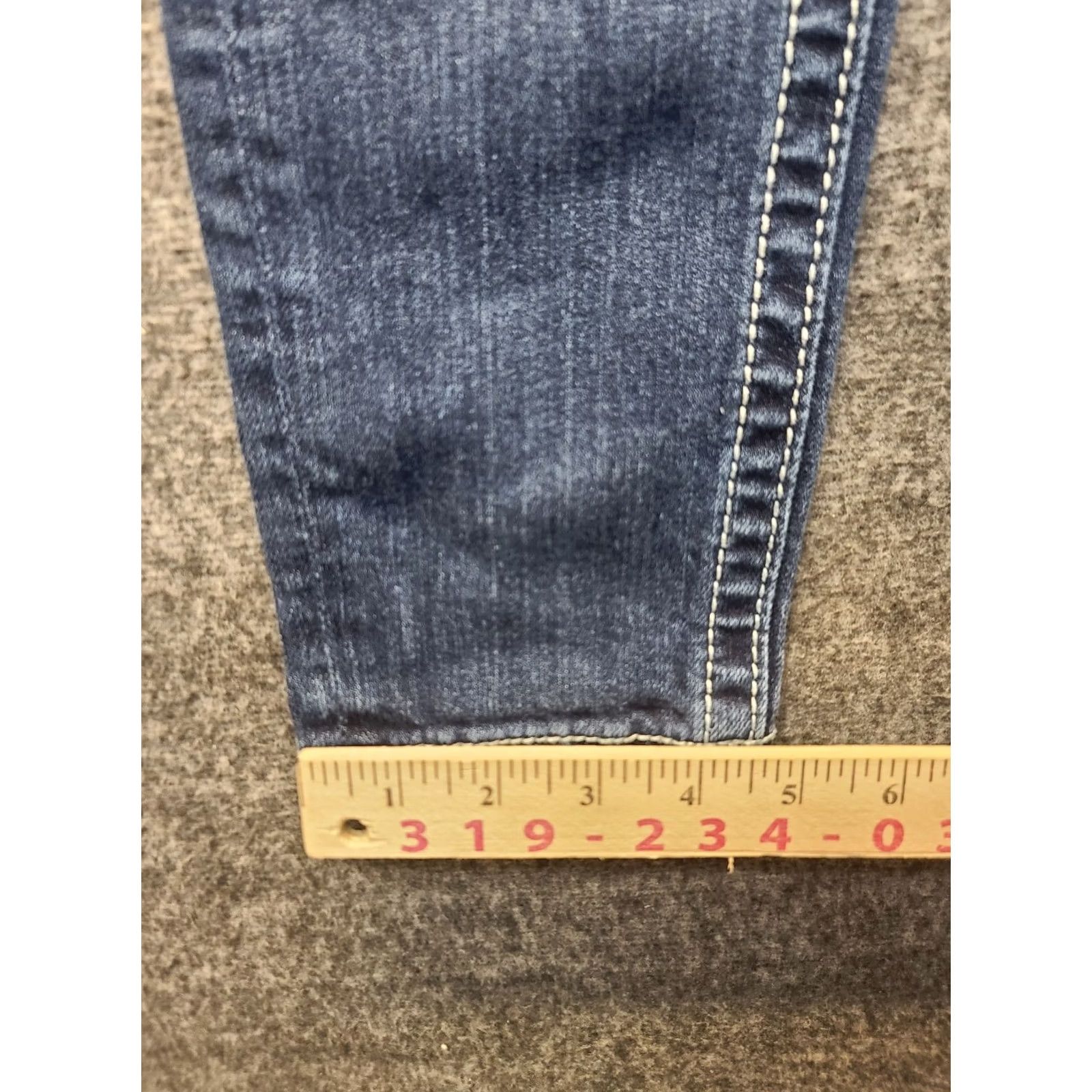 Miss Me Miss Me Jeans Womens 26x30 Skinnty Fit Tapered Leg Embroidered Rhinestone Cowgirlcore Denim Blue 30in Inseam Regular Fit 5-Pocket Womens Jeans Size 26" / US 2 / IT 38 - 7 Thumbnail