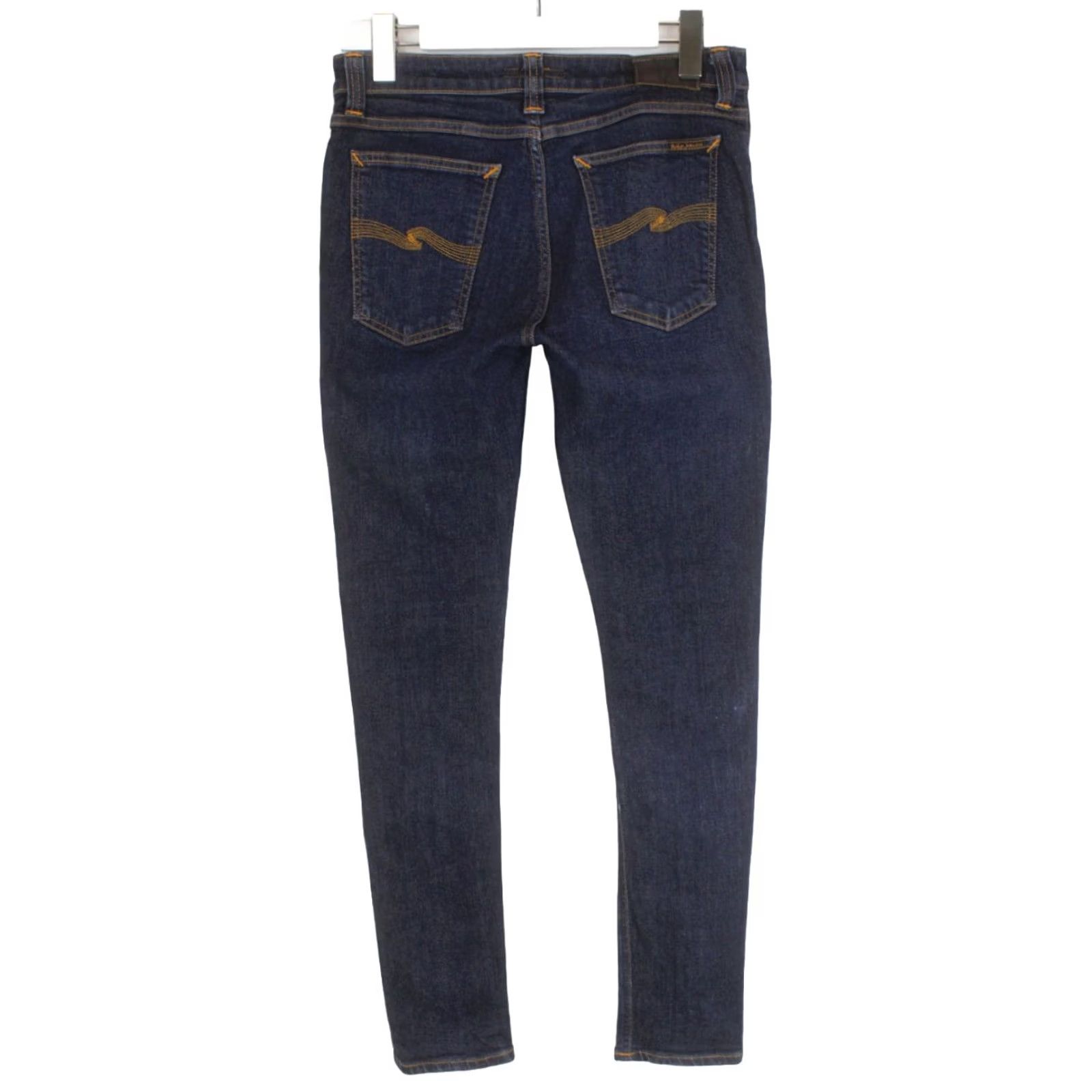 Vintage NUDIE Skinny Lin Rinsed Open Orange Jeans Men's W31/L32 Dark Fade Zip Denim Pants Slim Fit Casual Size US 31 - 2 Thumbnail