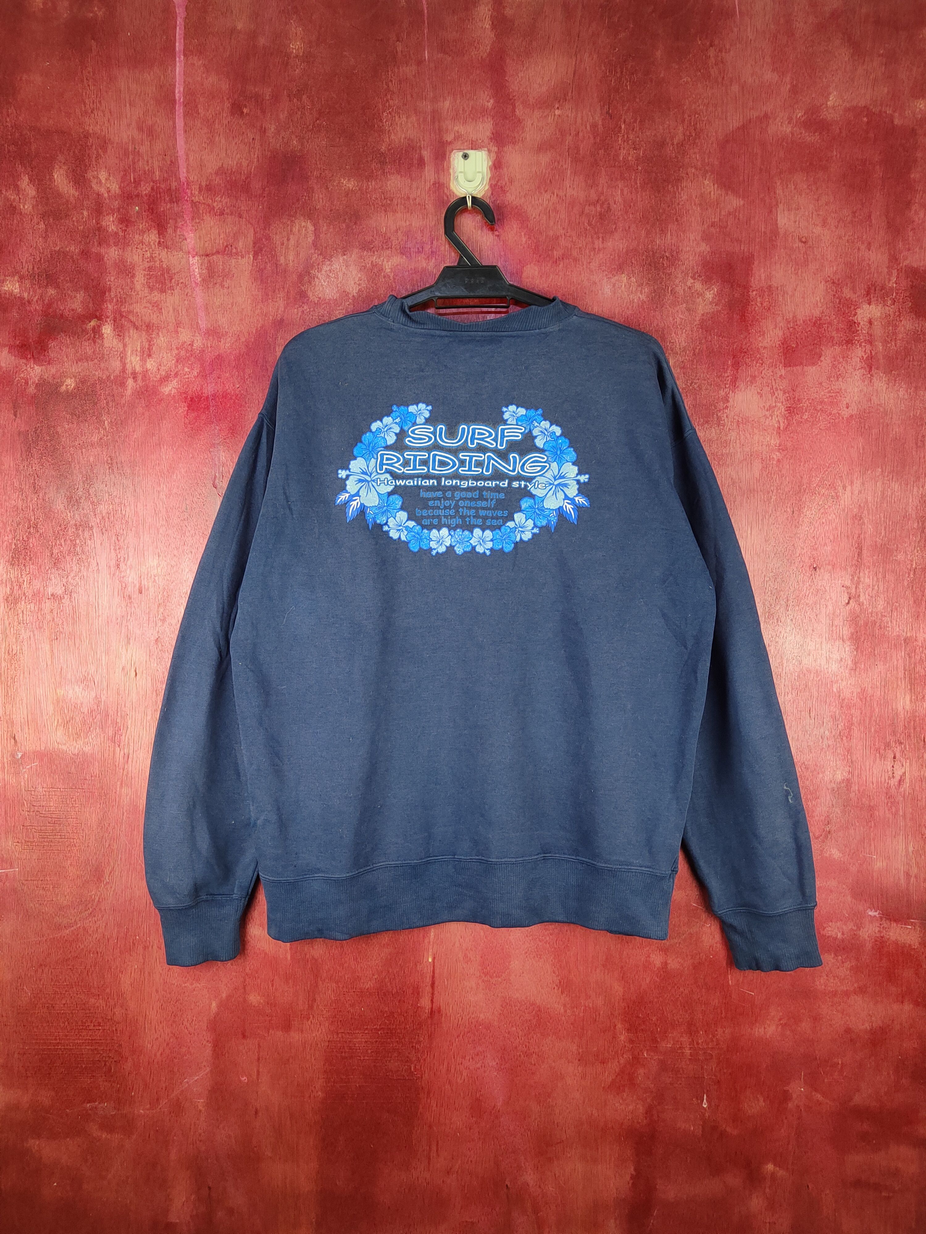 Japanese Brand × Vintage Thirdwave surf vintage Dark Blue Sweatshirts #S2044 Size US L / EU 52-54 / 3 - 7 Thumbnail