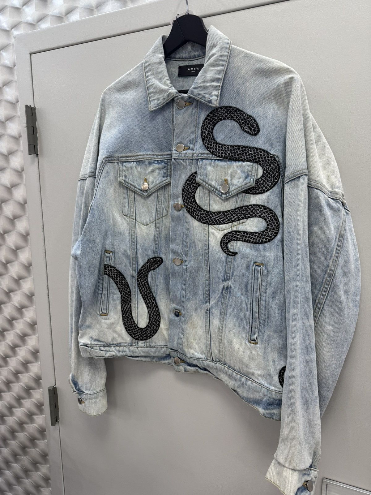 Amiri Amiri Snake Denim Jacket Size US L / EU 52-54 / 3 - 3 Thumbnail