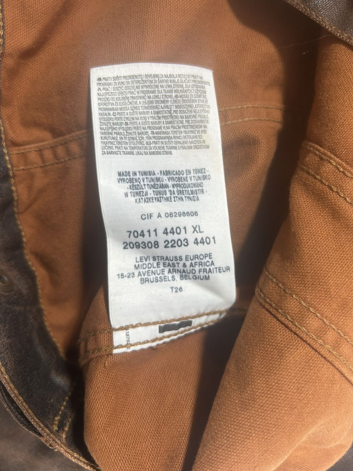Levi's Vintage Clothing XL mens Levi Strauss70411 coated brown cotton jacket Size US XL / EU 56 / 4 - 5 Thumbnail