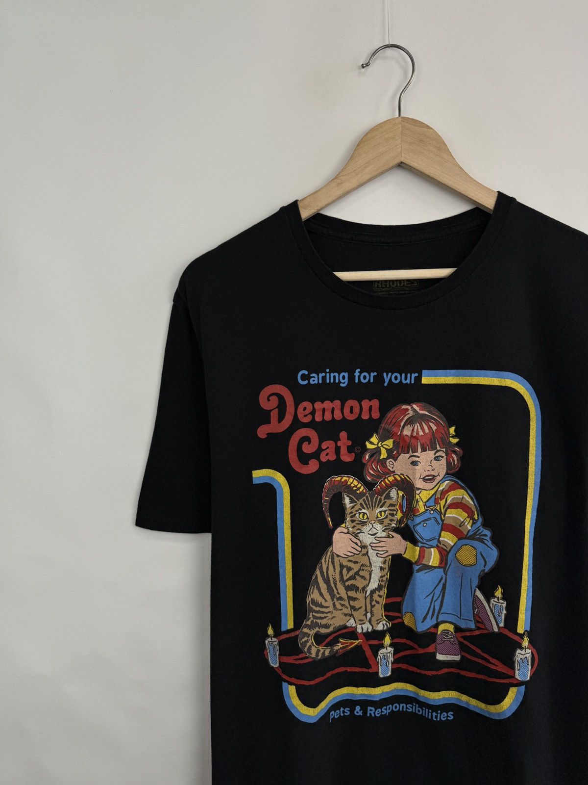 Band Tees × Expert Horror 🇺🇸Vintage Y2K Anarchy Steven Rhodes Demon Cat Archive T-Shirt Size US L / EU 52-54 / 3 - 2 Thumbnail