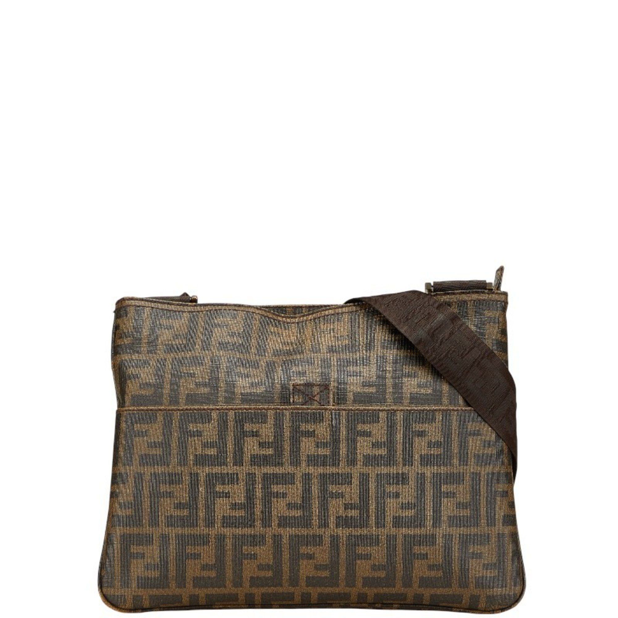 Fendi Fendi Zucca Crossbody Shoulder Bag 7VA247 Khaki Brown Leather Women's FENDI Size ONE SIZE - 1 Thumbnail