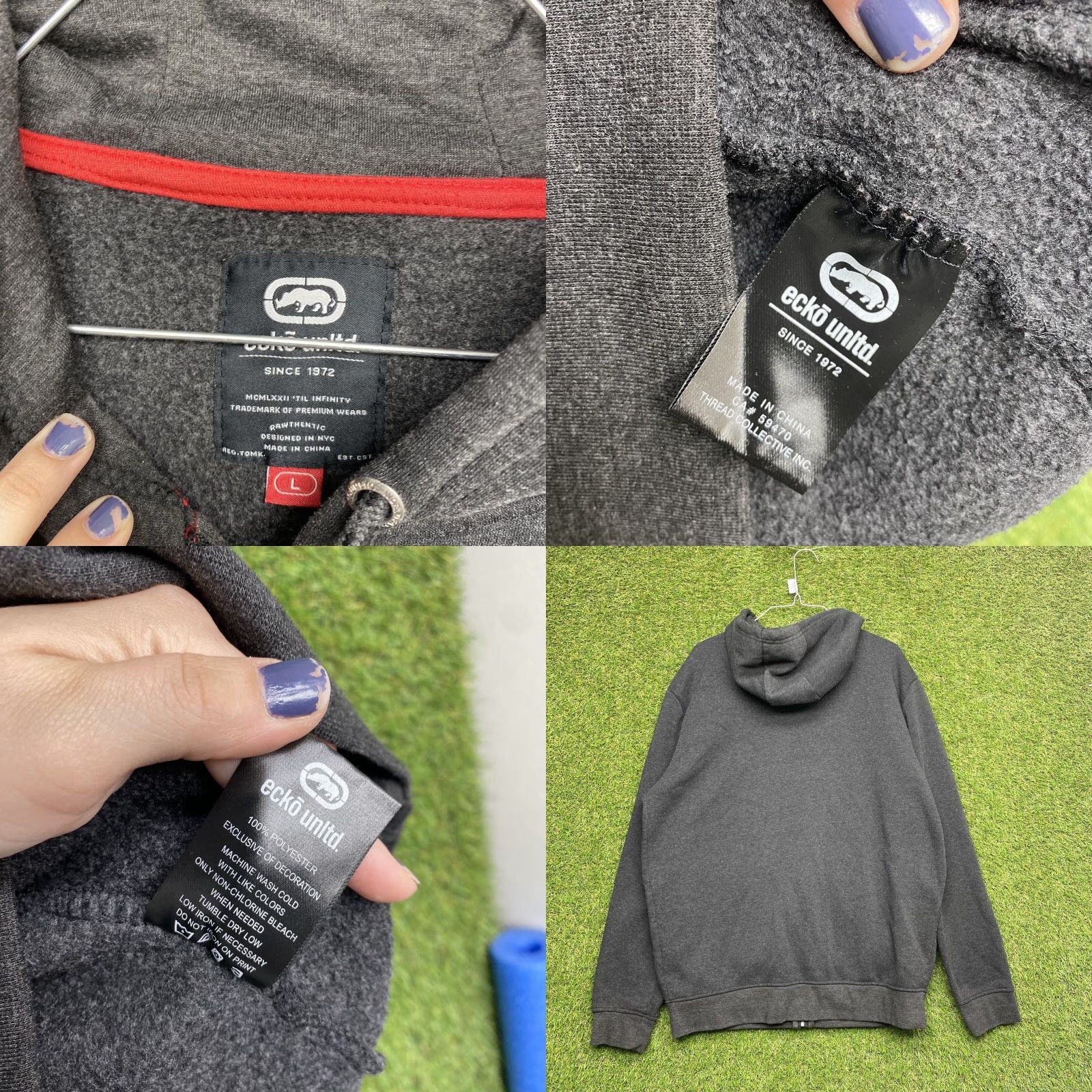 Ecko Unltd. Ecko Unltd Hoodie Mens Large Black Full Zip Sweatshirt Pullover Logo Streetwear Zip Size US L / EU 52-54 / 3 - 8 Thumbnail