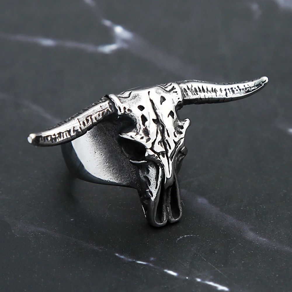 Other Retro Bull Skull Ring Size ONE SIZE - 4 Thumbnail