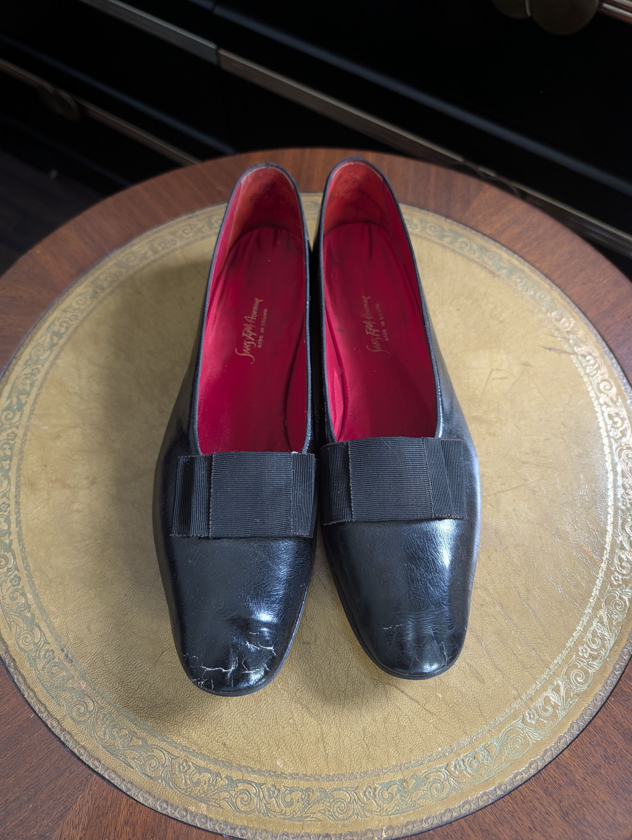 Vintage Alan McAfee Saks handmade turn shoe black patent loafers Size US 8 / EU 41 - 3 Thumbnail