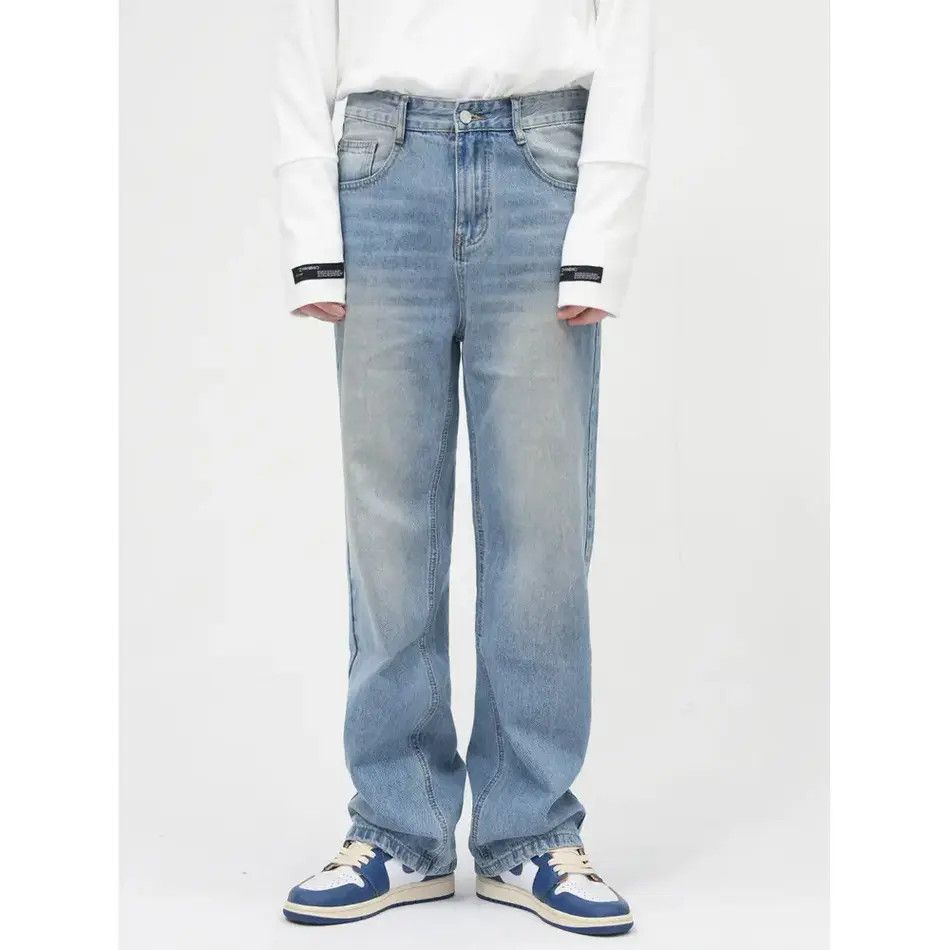 Japanese Brand Retro high street straight leg casual jeans Size US 32 / EU 48 - 1 Thumbnail