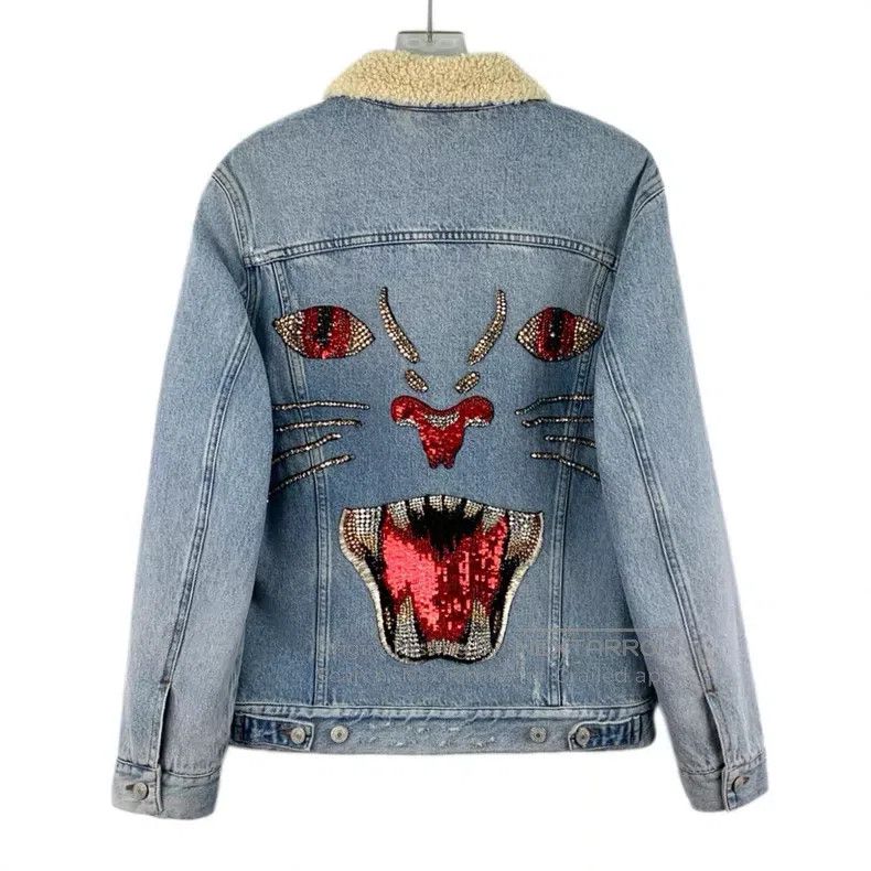Gucci Gucci Blue heavy industry diamond embroidered cotton lapel Size M / US 6-8 / IT 42-44 - 2 Thumbnail