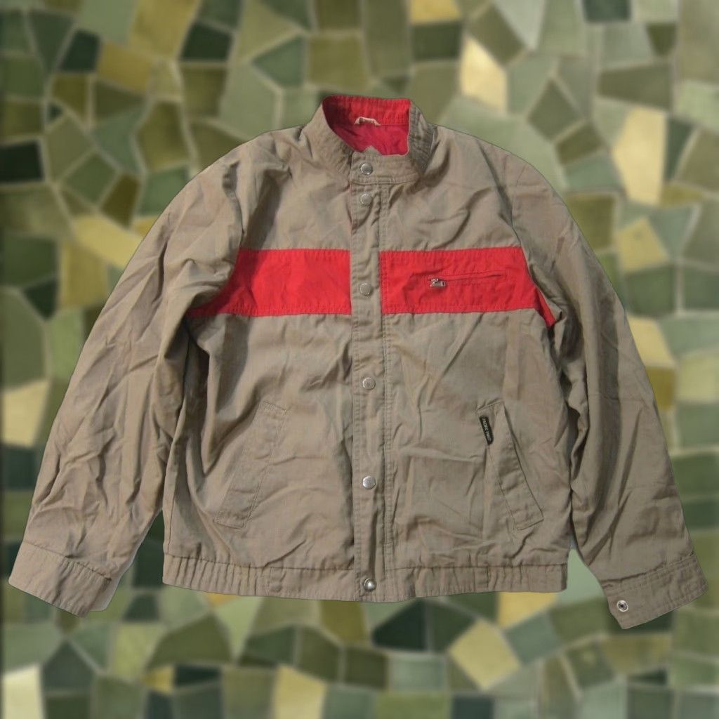 Vintage Pacific Trail Windbreaker Jacket Mens S Brown Red Zip Pocket Cotton 80s 90s Art Vintage Size US S / EU 44-46 / 1 - 1 Thumbnail