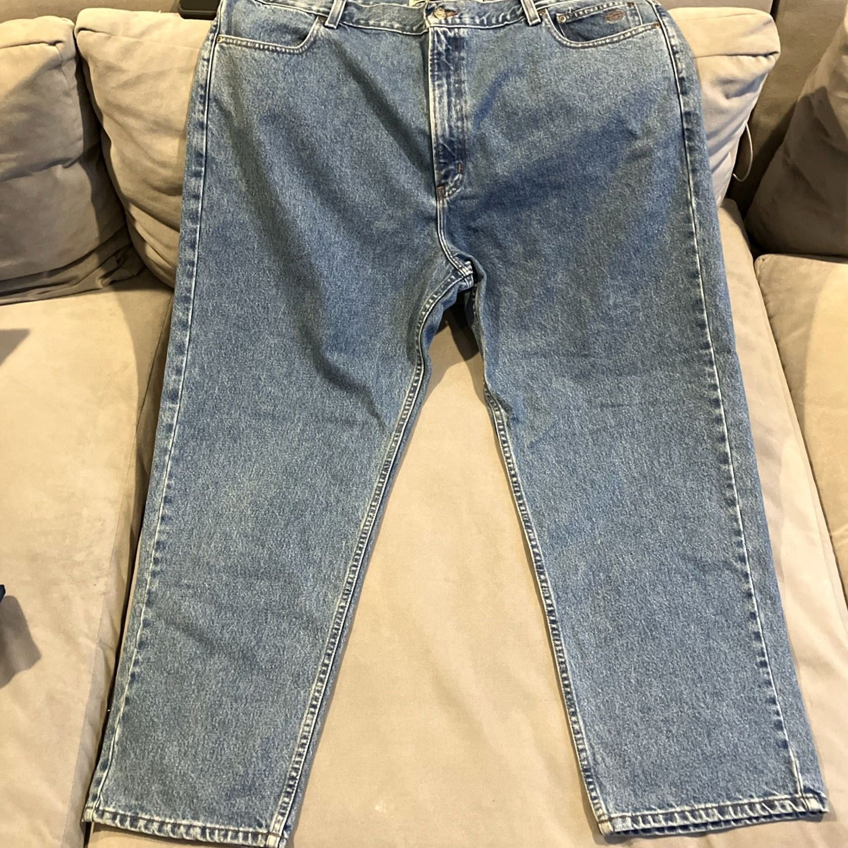 Harley Davidson Harley-Davidson Relaxed Fit Denim Jeans Men 46" Waist 30" Inseam Blue Cotton Denim 5-Pocket Logo Mid Rise Straight Style Size US 30 / EU 46 - 5 Thumbnail