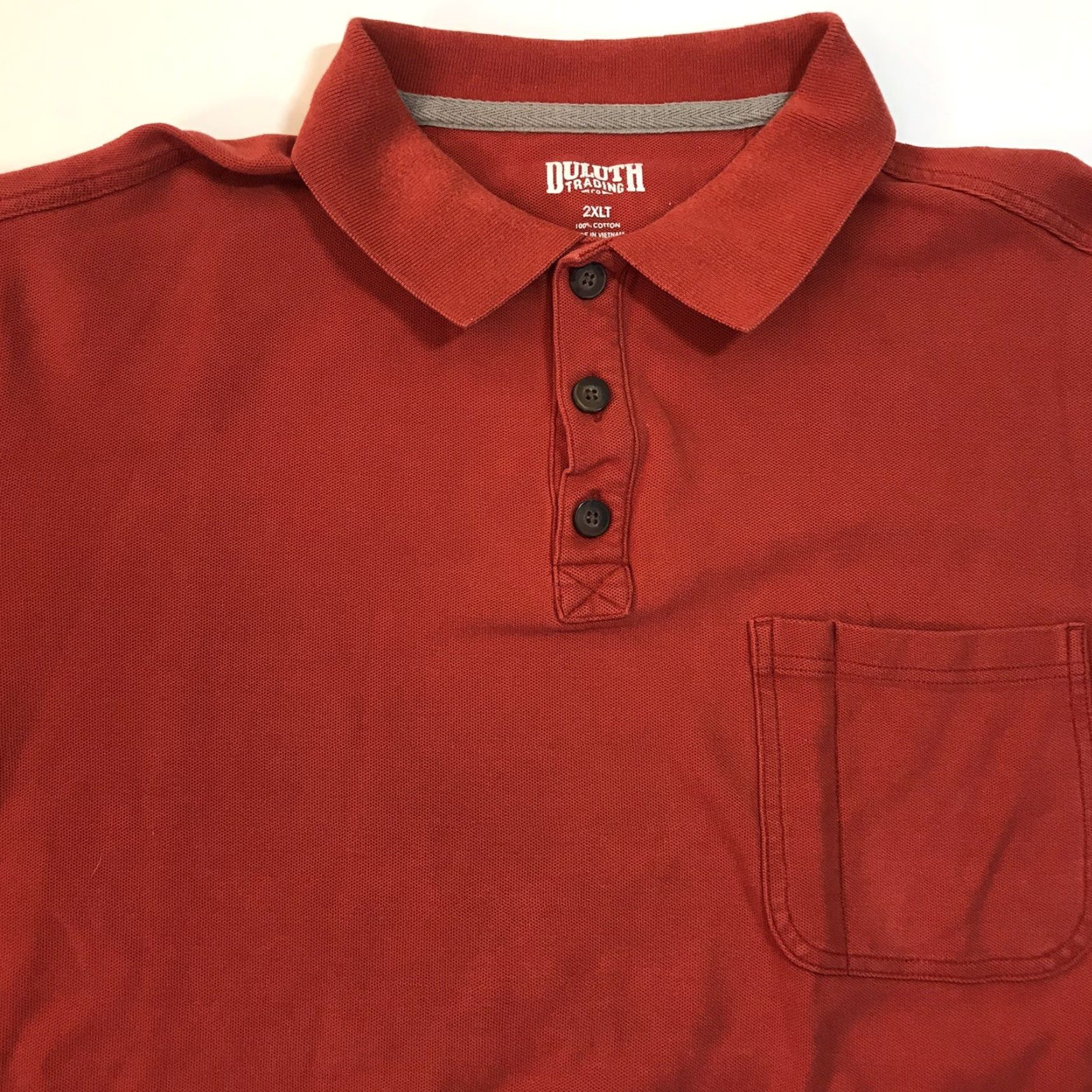 Vintage DULUTH Trading Polo Shirt Mens 2XL Red Knit 100% Cotton All Seasons Outdoor Breathable Casual Size US XXL / EU 58 / 5 - 2 Thumbnail