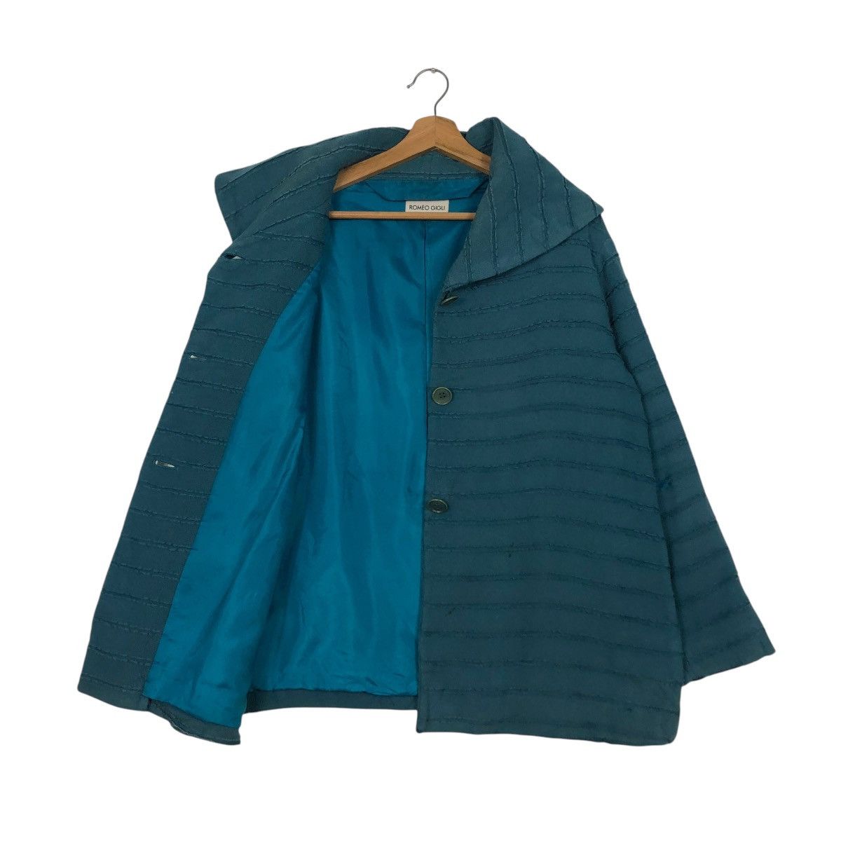 Romeo Gigli 🔥VINTAGE PLEATED JACKET BUTTON ROMEO GIGLI DOUBLE COLLAR Size US M / EU 48-50 / 2 - 12 Thumbnail