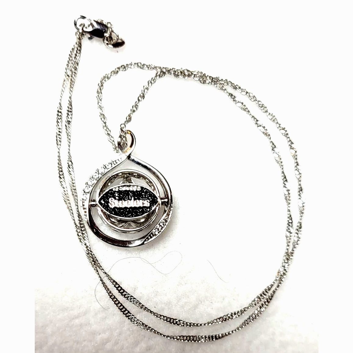 Neckface BGE Sterling Pittsburgh Steelers Womens 2 Sided Necklace Size ONE SIZE - 2 Thumbnail
