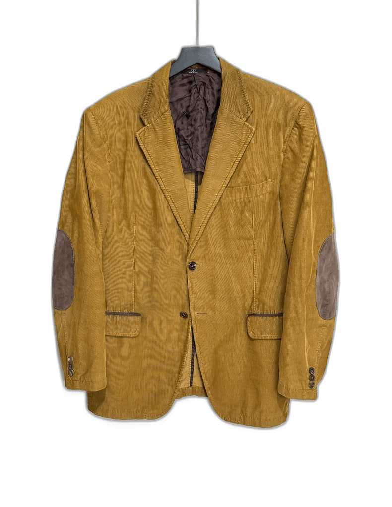Valentino Valentino mustard corduroy blazer jacket Size US L / EU 52-54 / 3 - 1 Thumbnail