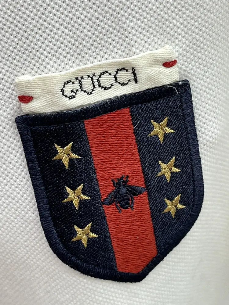 Gucci Gucci Cotton Bee Logo Polo Shirt Size US L / EU 52-54 / 3 - 3 Thumbnail