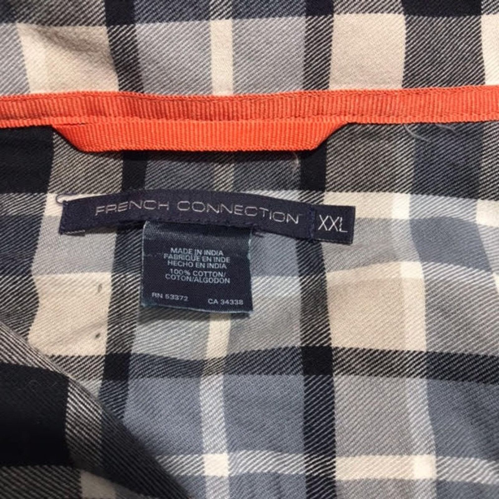French Connection French Connection Gray Blue Plaid Button Down Shirt XXL Size US XXL / EU 58 / 5 - 4 Thumbnail