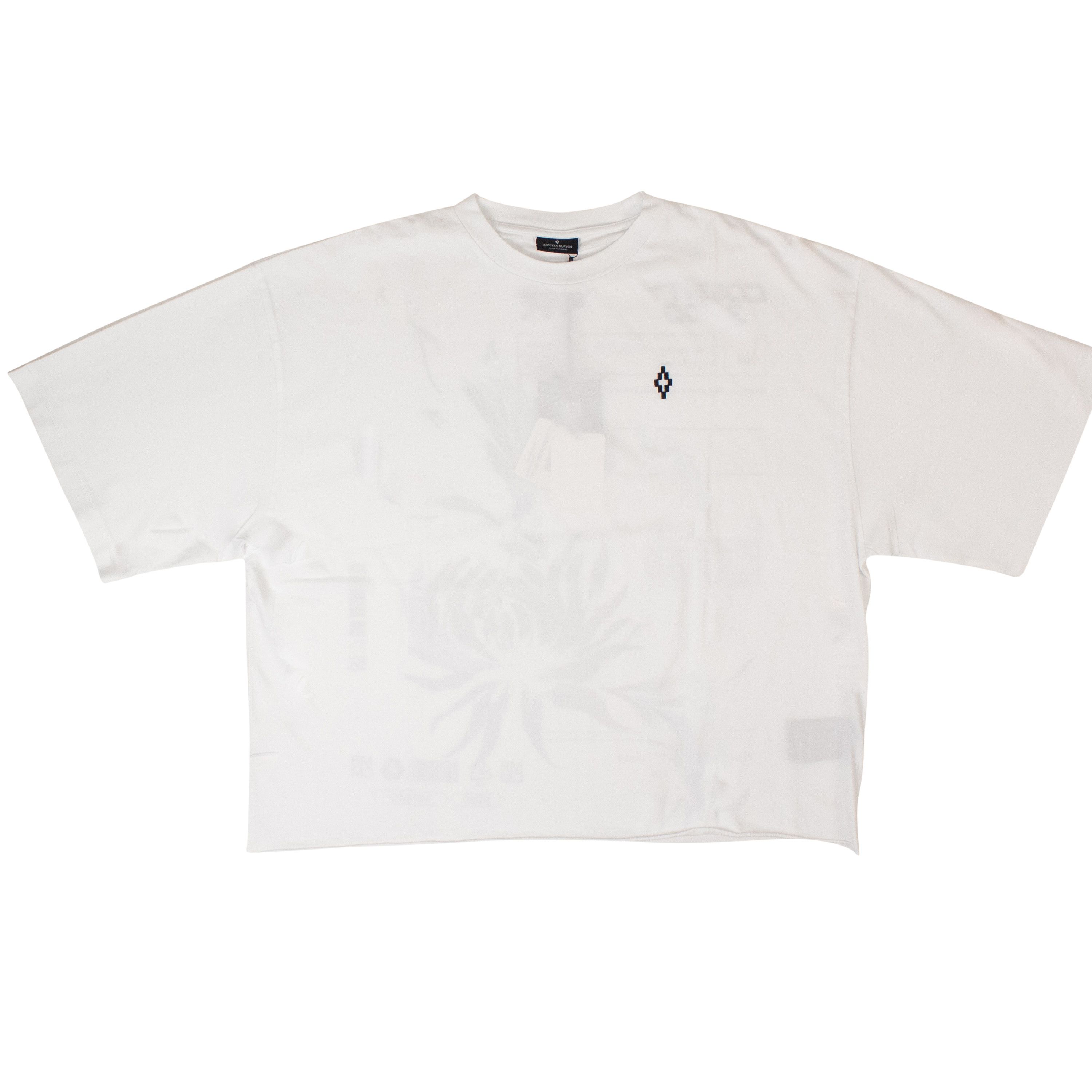 image of Marcelo Burlon White Flower Shipping Over T-Shirt Size S, Women's