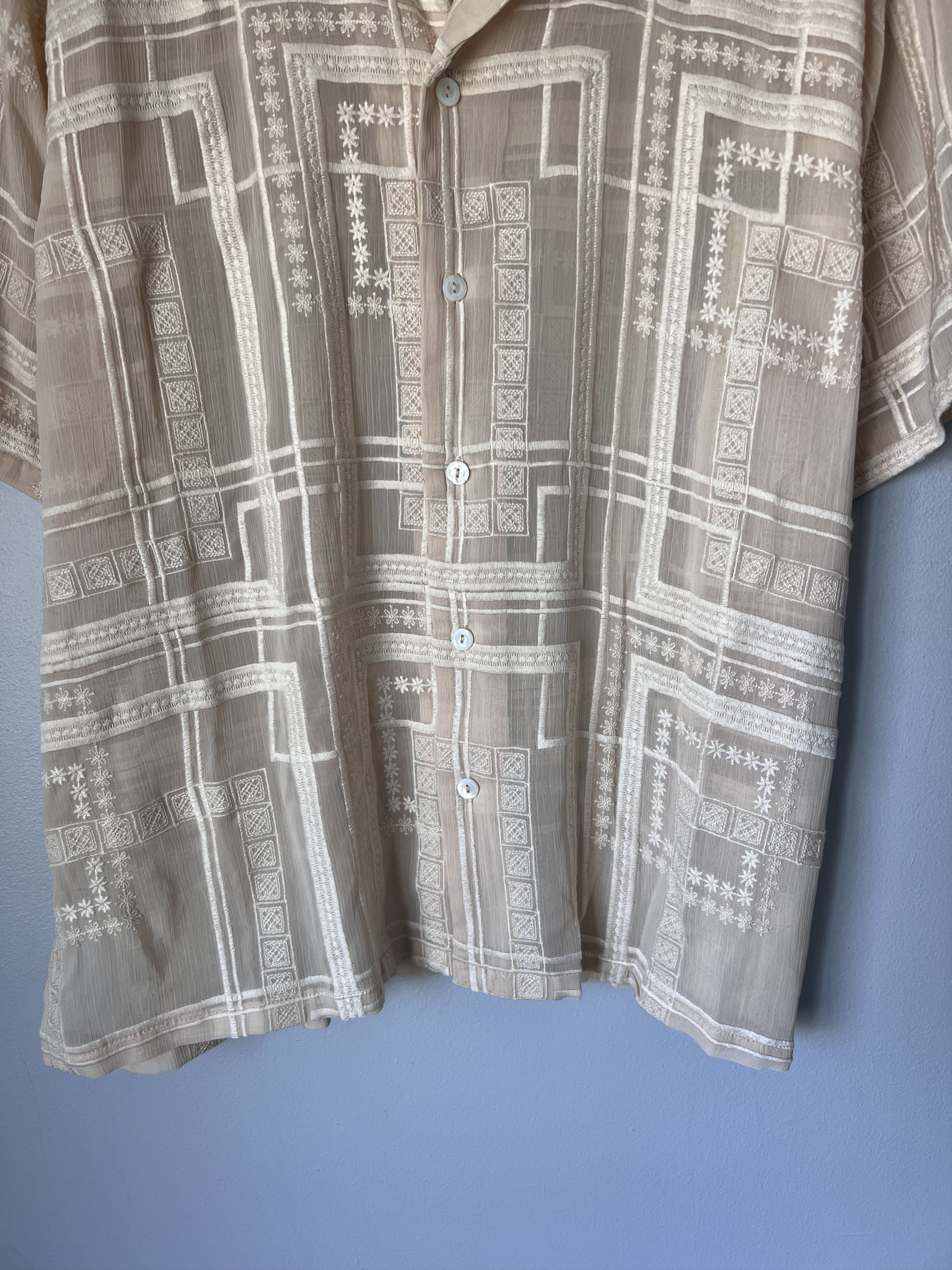 Aime Leon Dore Aime Leon Dore Lace Leisure Shirt in Natural Size US XL / EU 56 / 4 - 3 Thumbnail